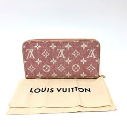 Louis Vuitton M81182 MonogramDenim Zip Around Long Wallet pink GoldHardware