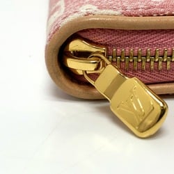 Louis Vuitton M81182 MonogramDenim Zip Around Long Wallet pink GoldHardware