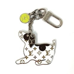 Louis Vuitton M00747 Animal Dog DOG Monogram Charm Key Holder White Silver