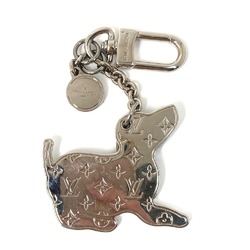 Louis Vuitton M00747 Animal Dog DOG Monogram Charm Key Holder White Silver