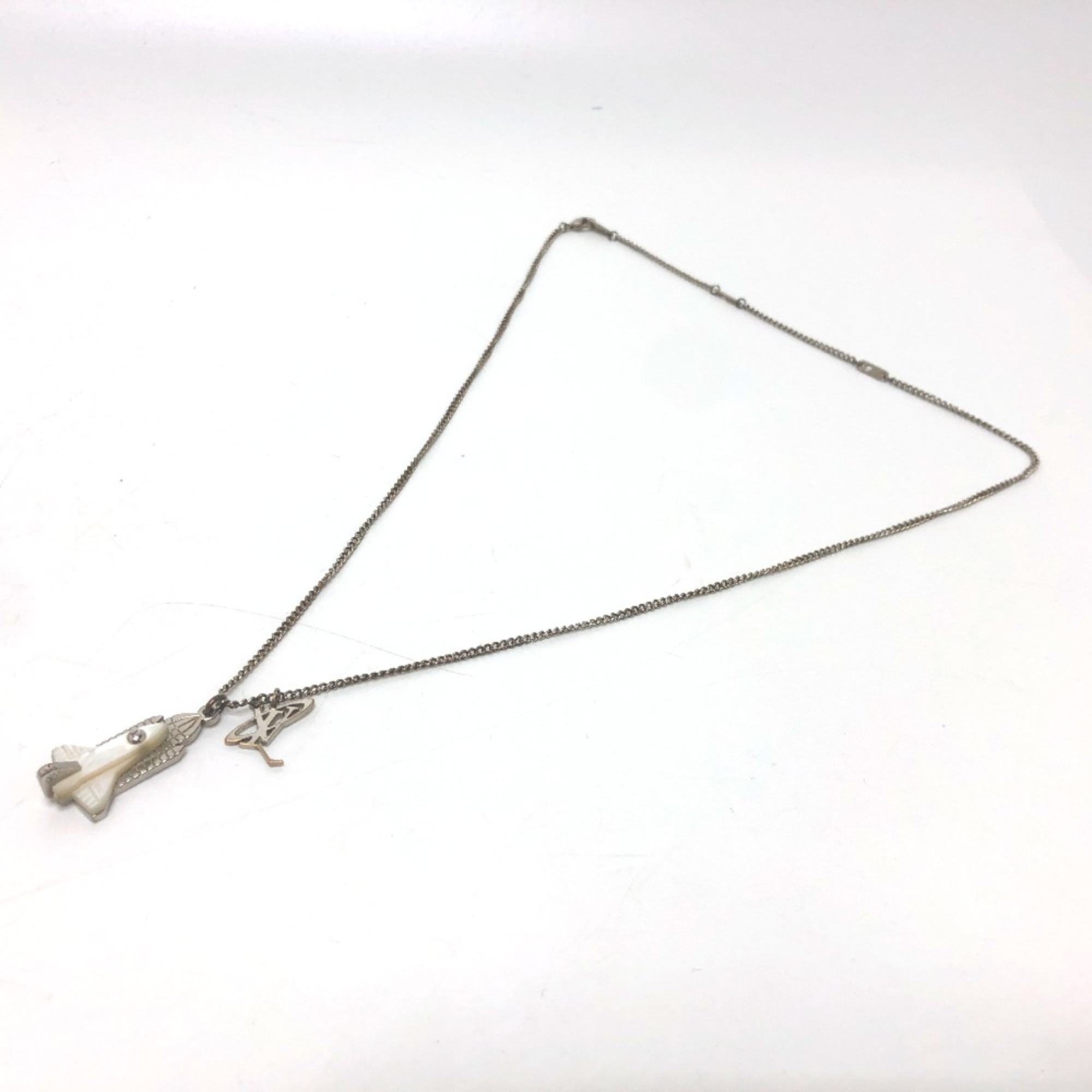 Louis Vuitton M2220 Pendant Necklace Silver White