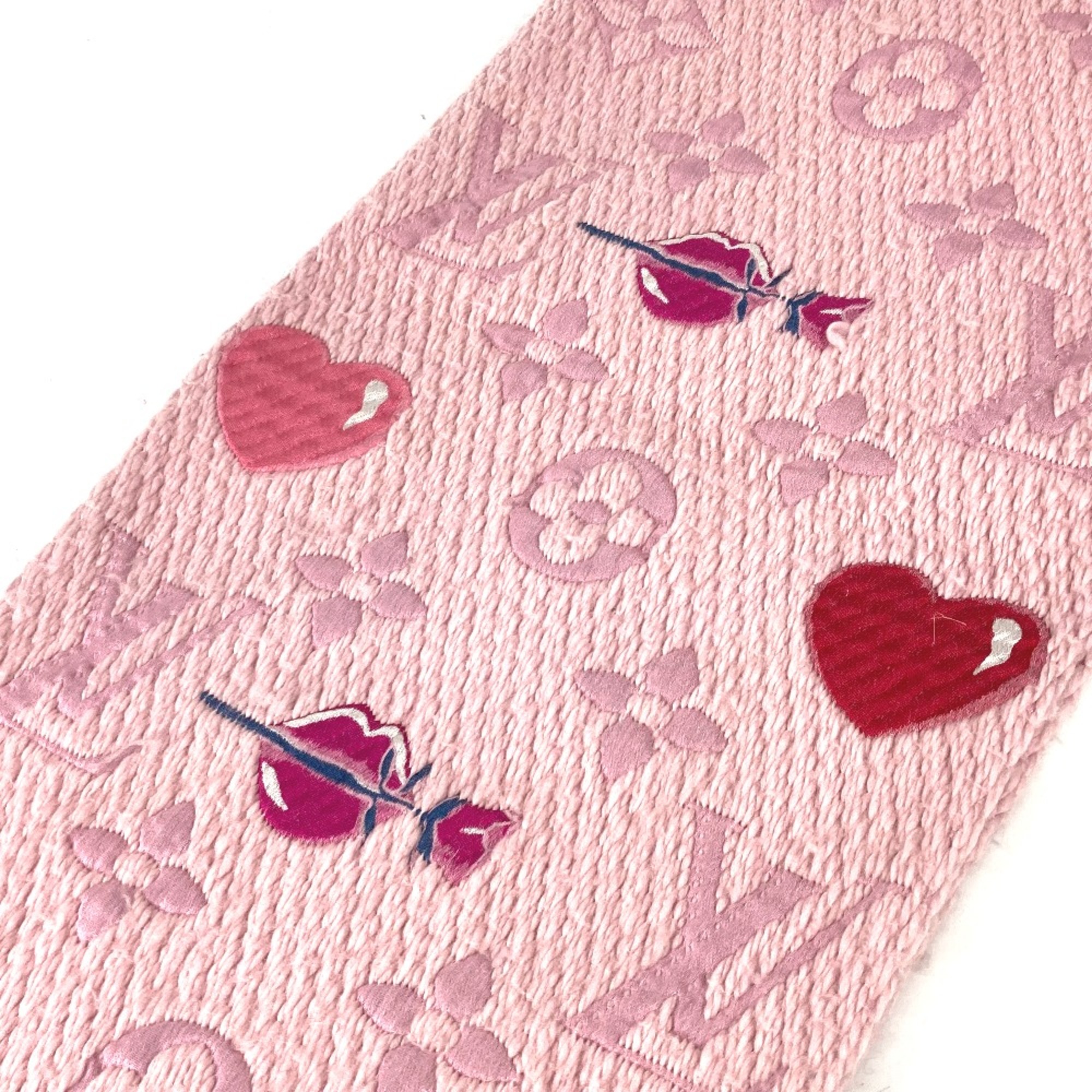 Louis Vuitton M71587 heart lip lips fringe Scarf pink Red