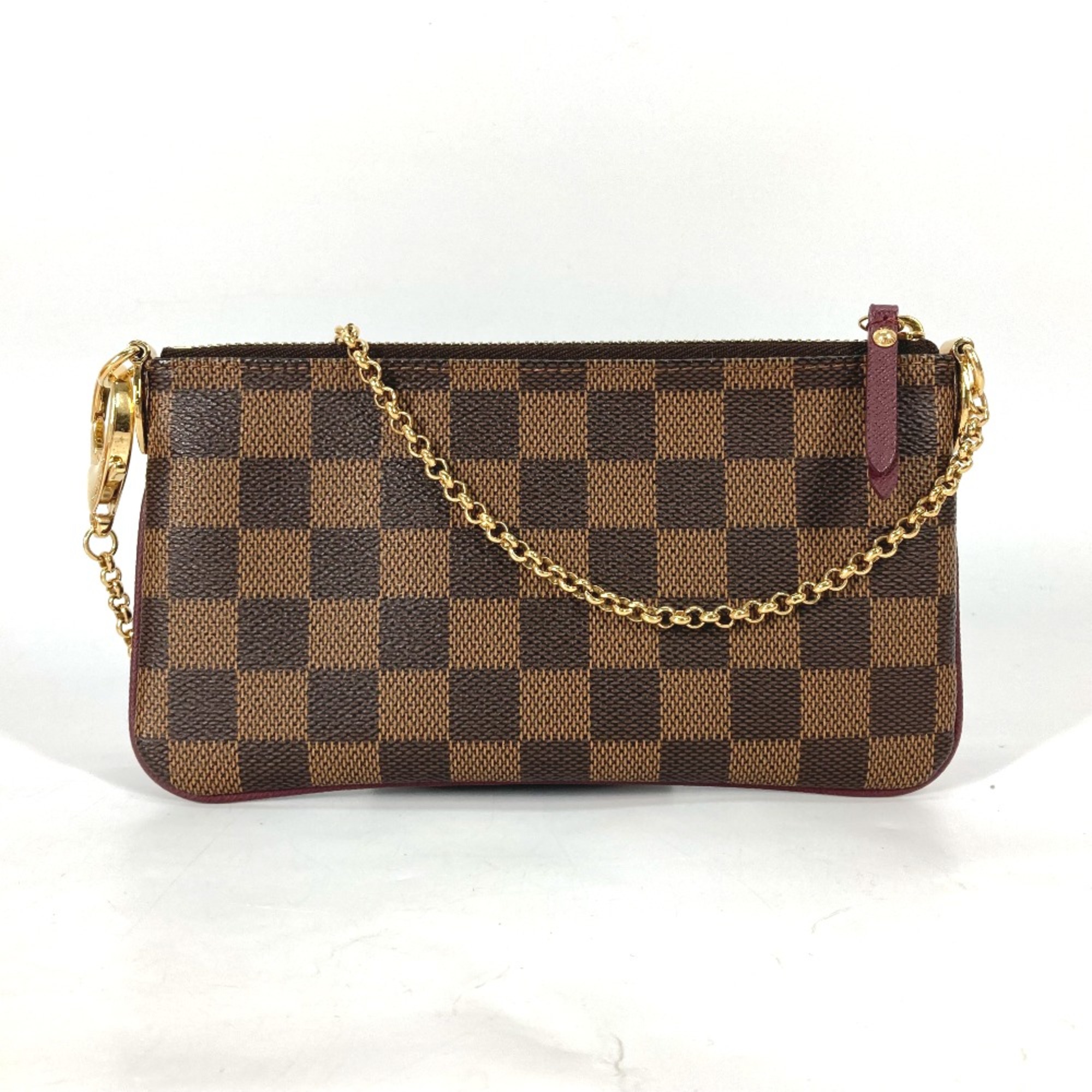 Louis Vuitton N63091 Damier Accessory Pouch Bag Shoulder Chain Bag Shoulder Bag Brown