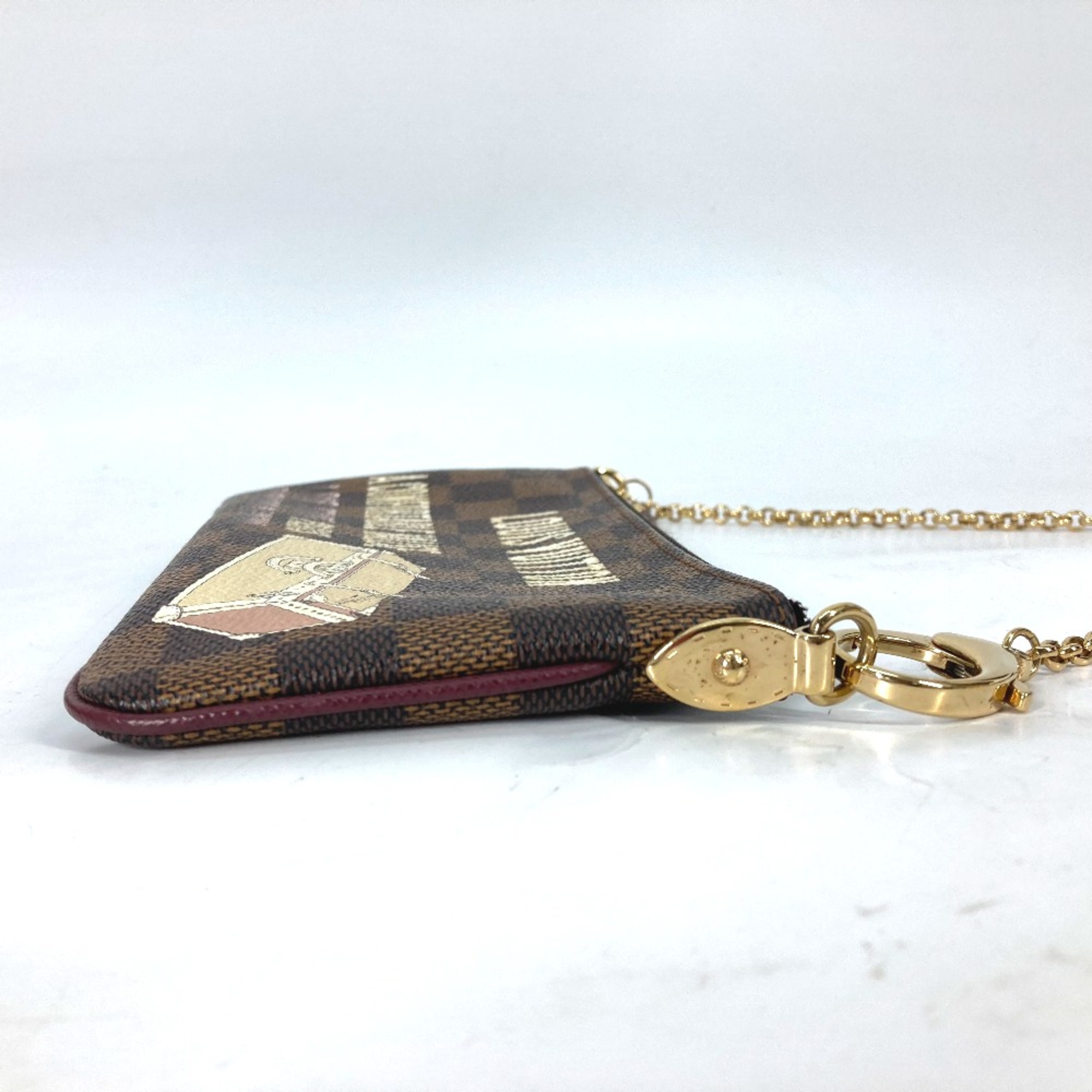 Louis Vuitton N63091 Damier Accessory Pouch Bag Shoulder Chain Bag Shoulder Bag Brown