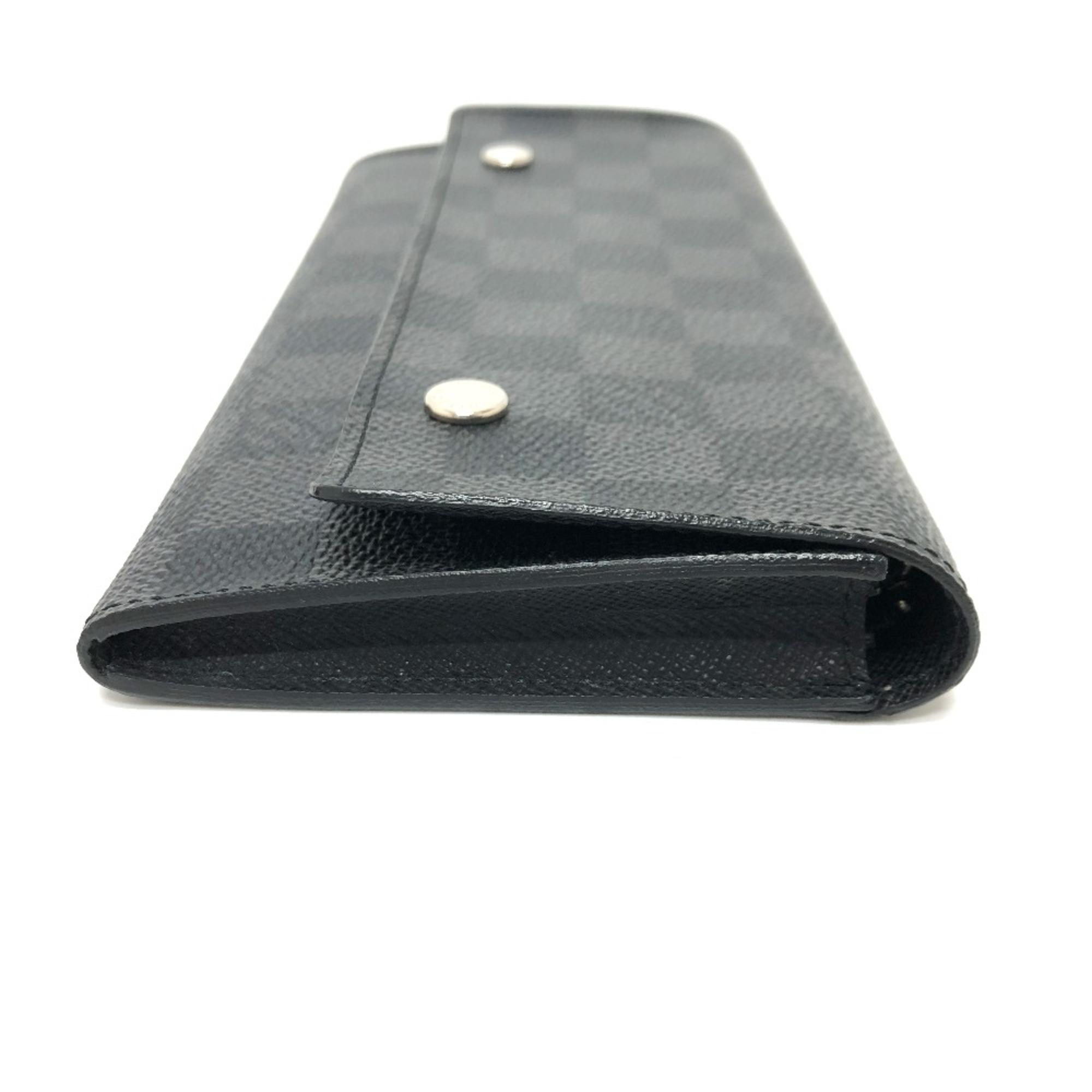 Louis Vuitton N63084 Damier Graphite Wallet Long Wallet Black SilverHardware