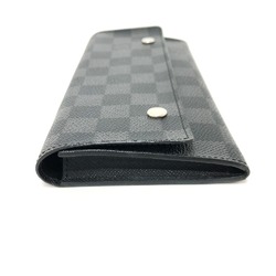 Louis Vuitton N63084 Damier Graphite Wallet Long Wallet Black SilverHardware