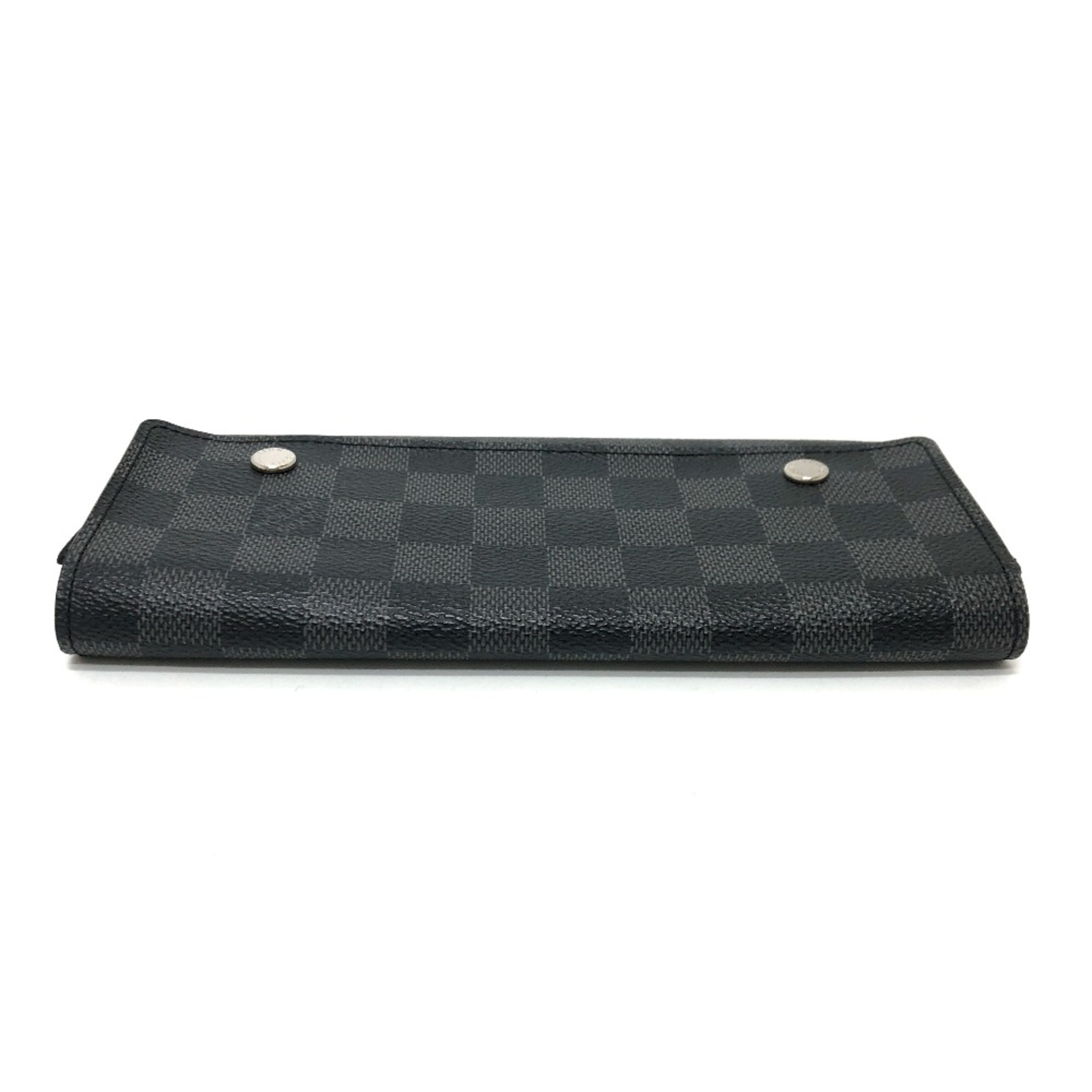 Louis Vuitton N63084 Damier Graphite Wallet Long Wallet Black SilverHardware