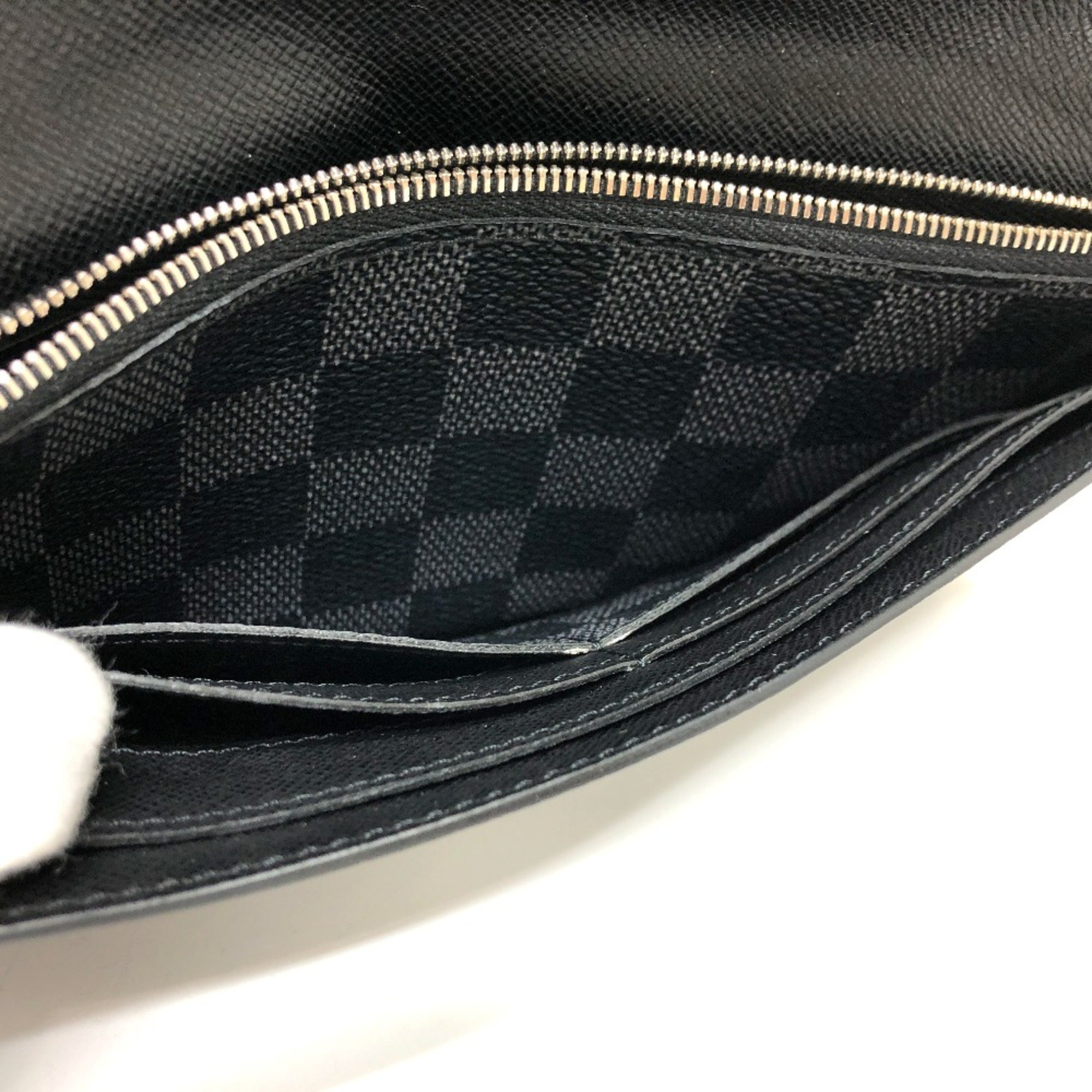 Louis Vuitton N63084 Damier Graphite Wallet Long Wallet Black SilverHardware