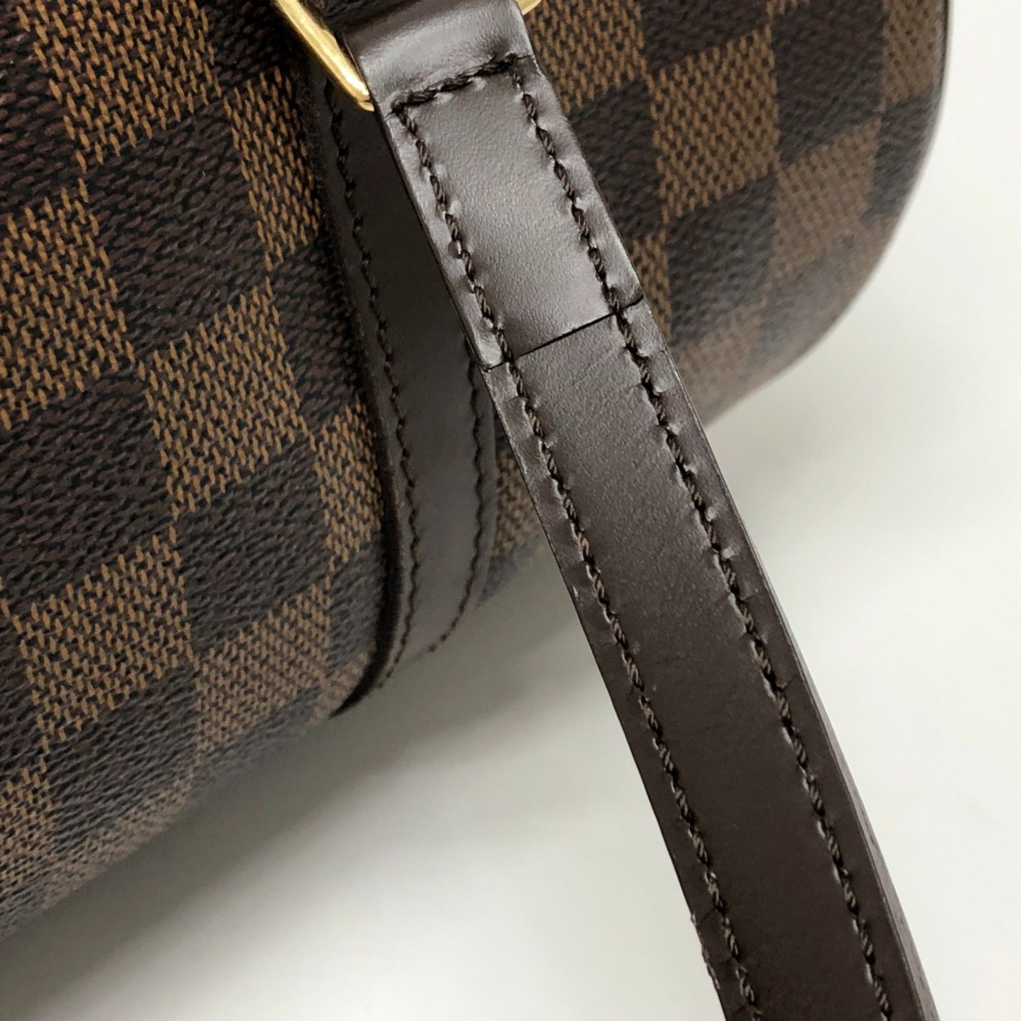 Louis Vuitton N51303 Damier Cylindrical Tote Bag Hand Bag Brown GoldHardware