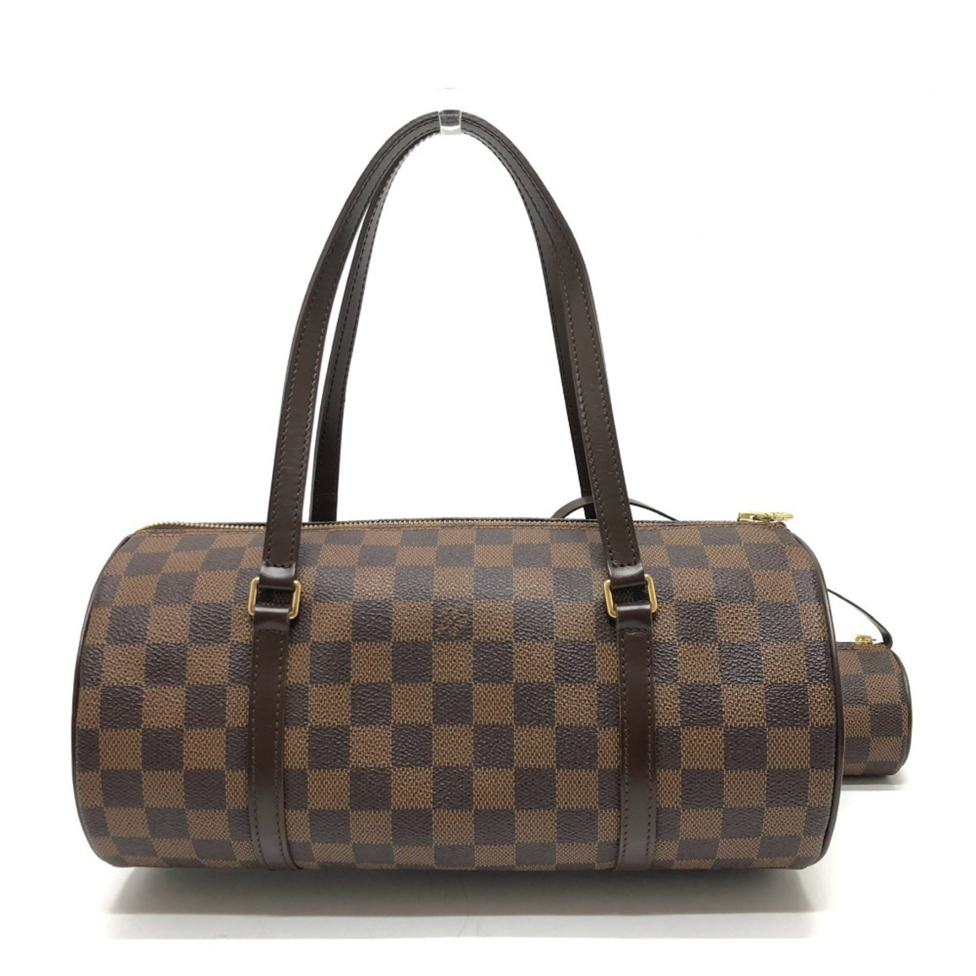 Louis Vuitton N51303 Damier Cylindrical Tote Bag Hand Bag Brown GoldHardware