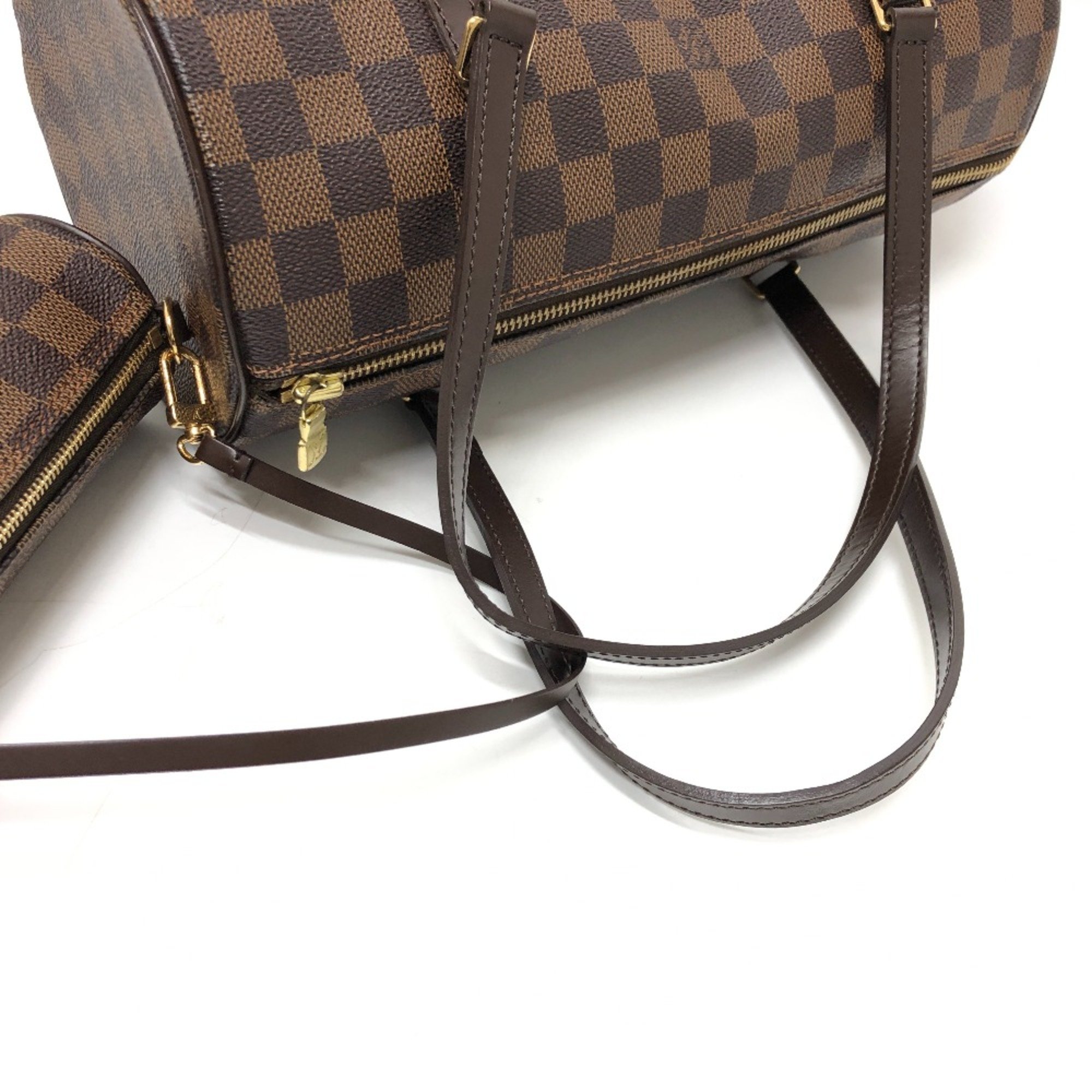 Louis Vuitton N51303 Damier Cylindrical Tote Bag Hand Bag Brown GoldHardware