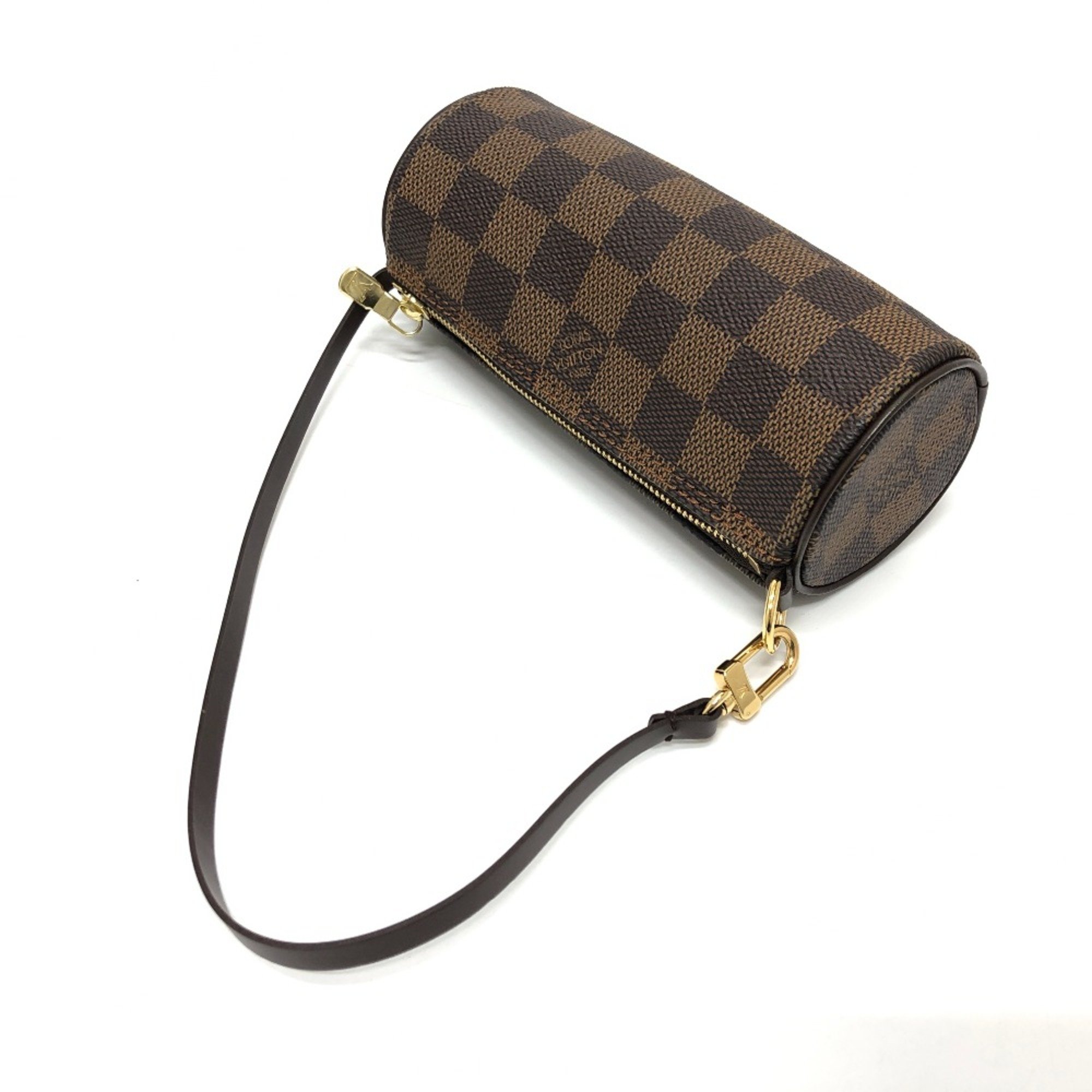 Louis Vuitton N51303 Damier Cylindrical Tote Bag Hand Bag Brown GoldHardware