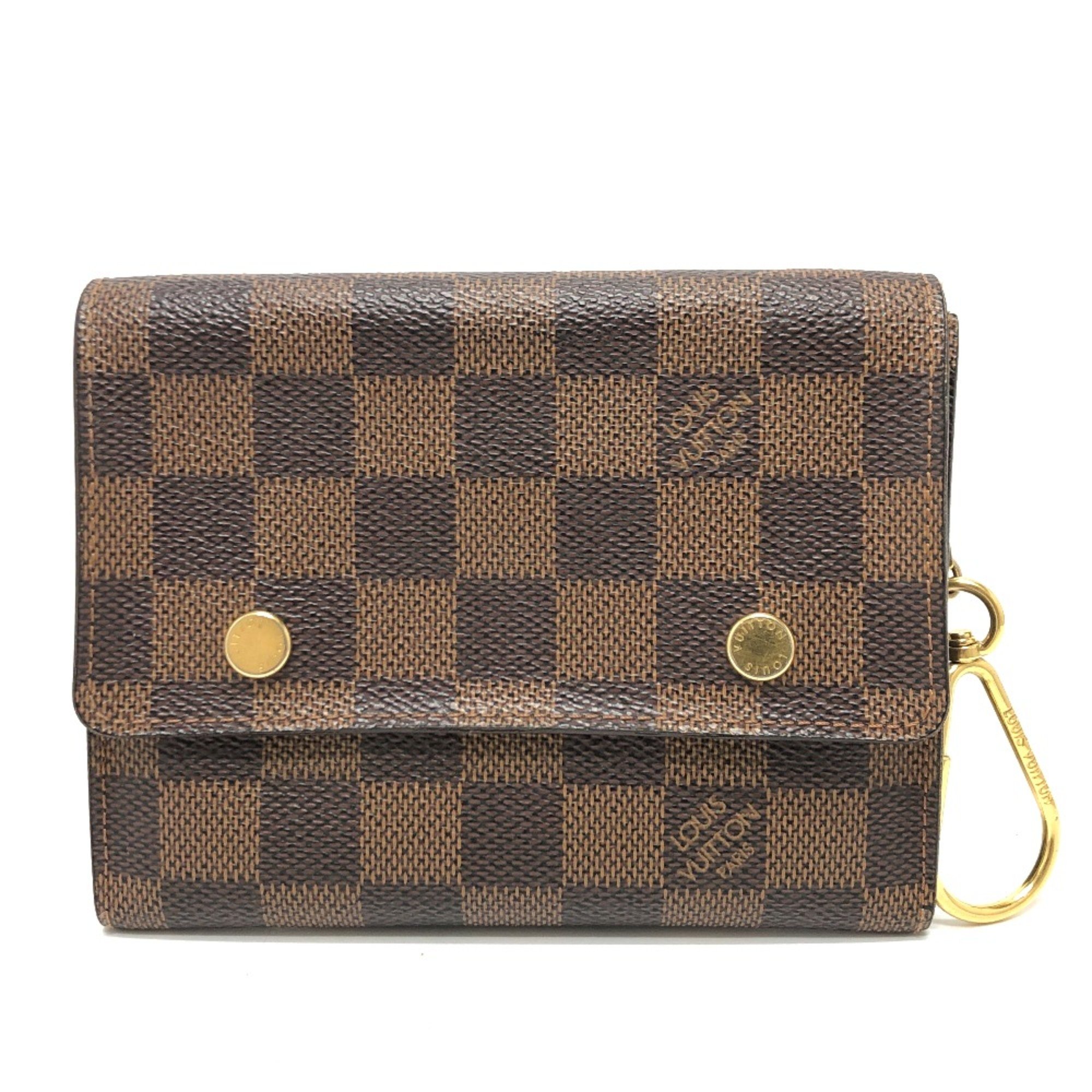 Louis Vuitton N63092 Damier Wallet Card Case Folded wallet Brown GoldHardware