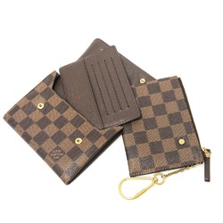 Louis Vuitton N63092 Damier Wallet Card Case Folded wallet Brown GoldHardware