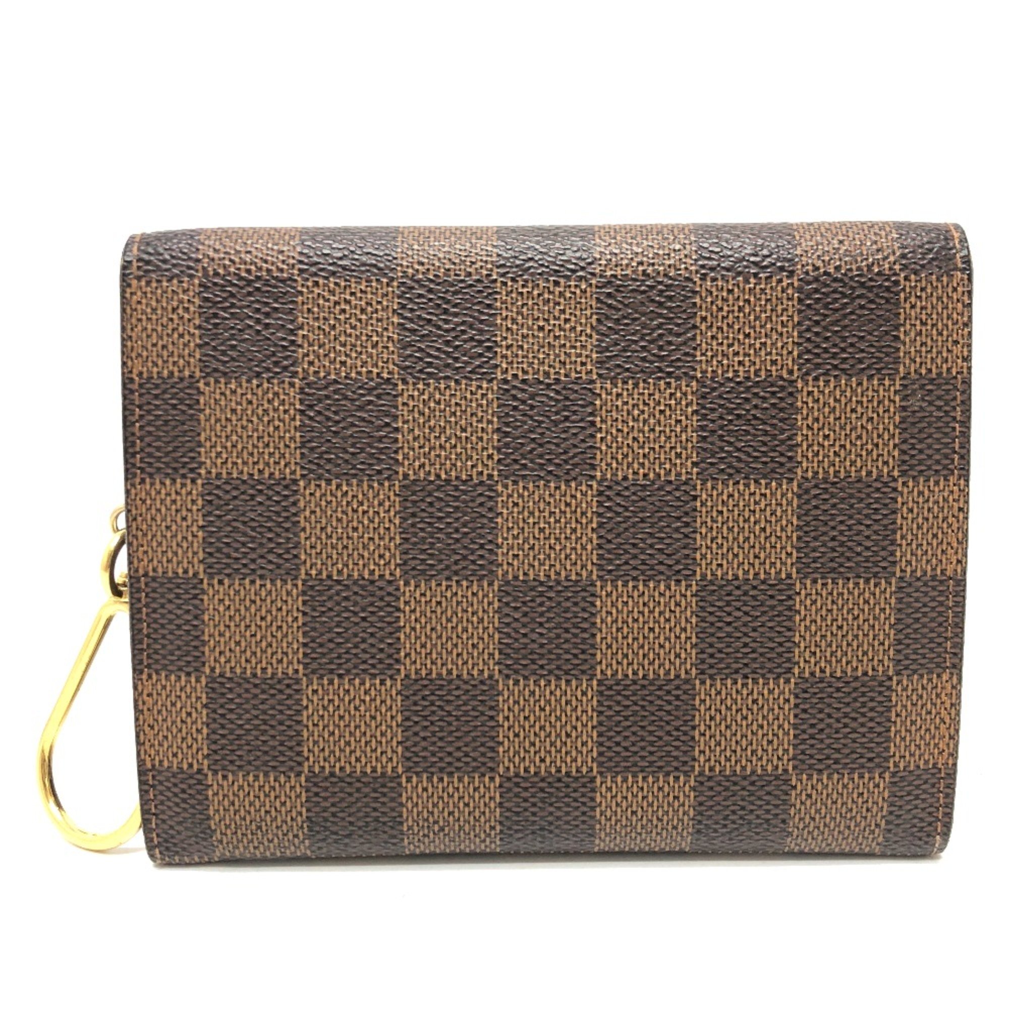 Louis Vuitton N63092 Damier Wallet Card Case Folded wallet Brown GoldHardware