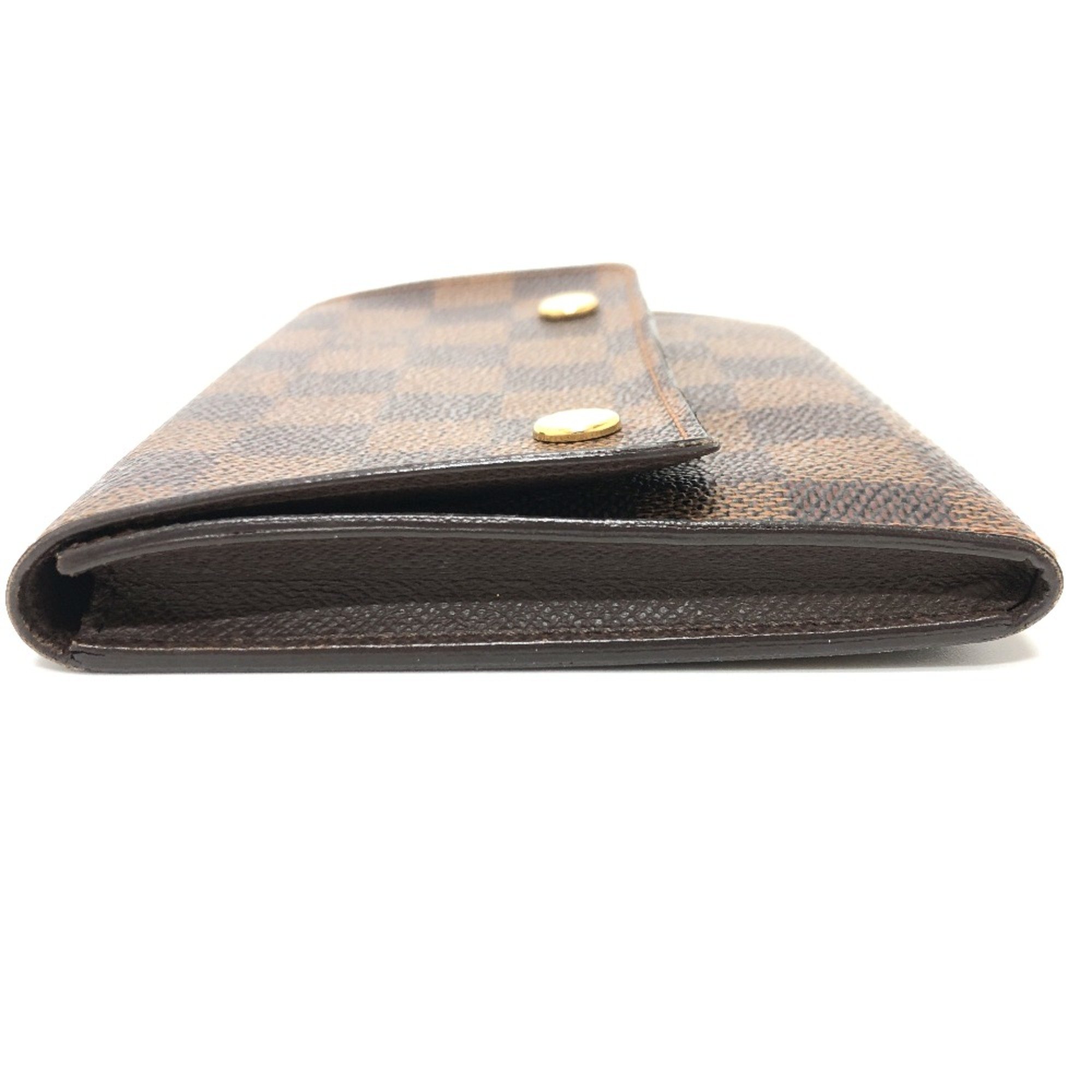 Louis Vuitton N63092 Damier Wallet Card Case Folded wallet Brown GoldHardware