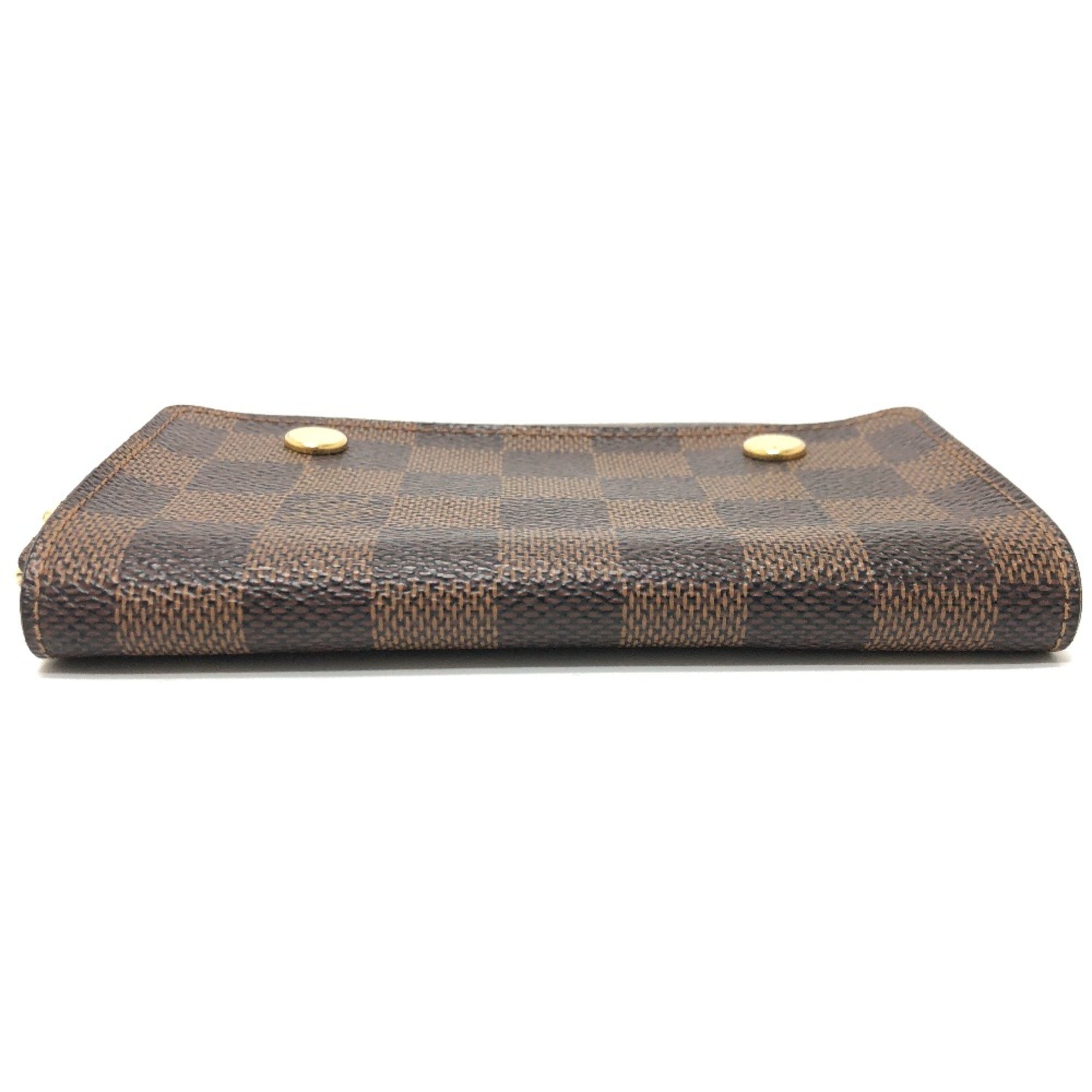 Louis Vuitton N63092 Damier Wallet Card Case Folded wallet Brown GoldHardware