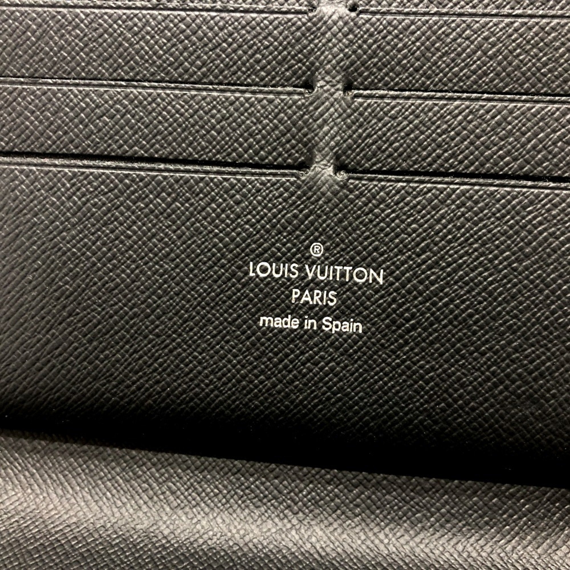 Louis Vuitton M63852 Epi Zip Around Long Wallet Black SilverHardware