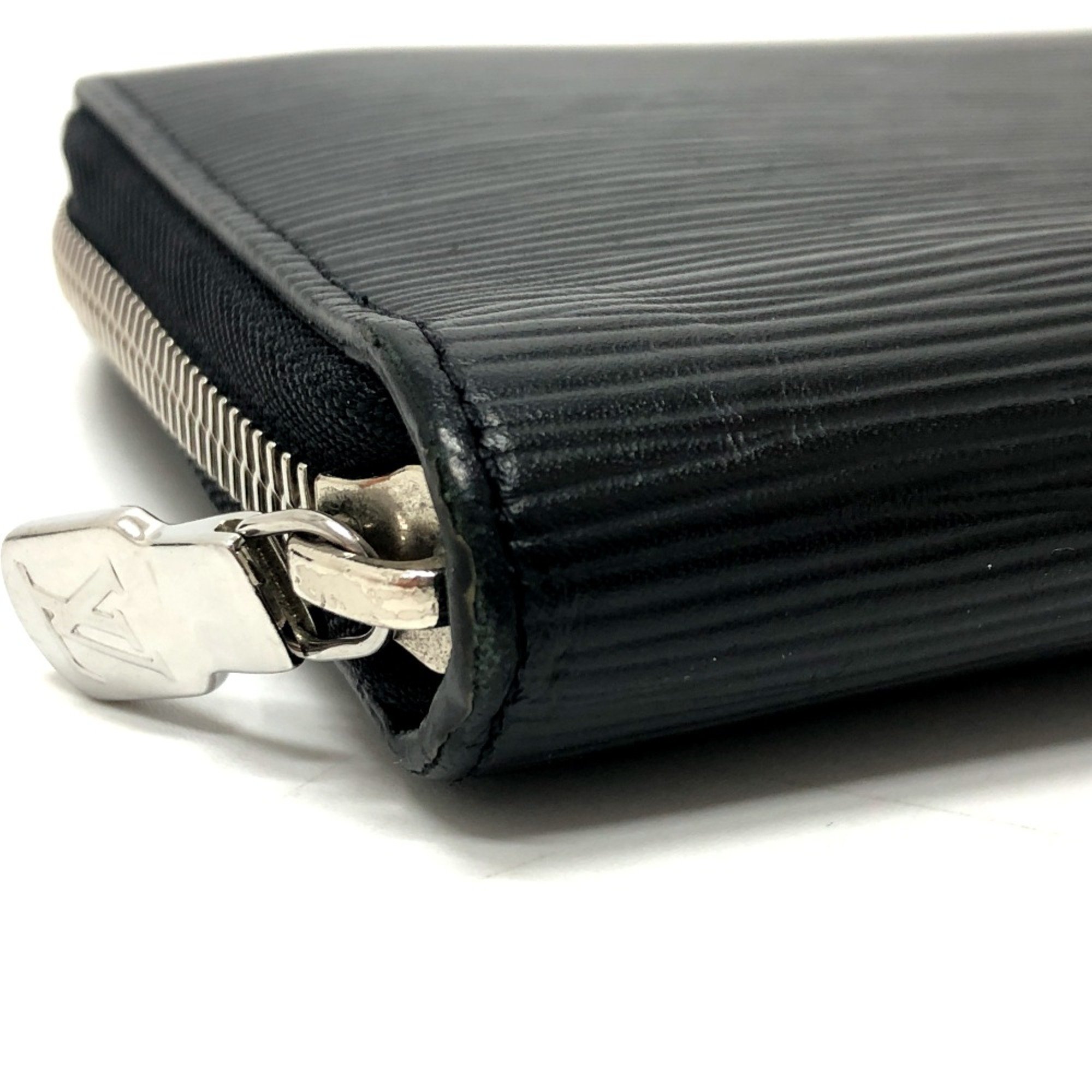 Louis Vuitton M63852 Epi Zip Around Long Wallet Black SilverHardware