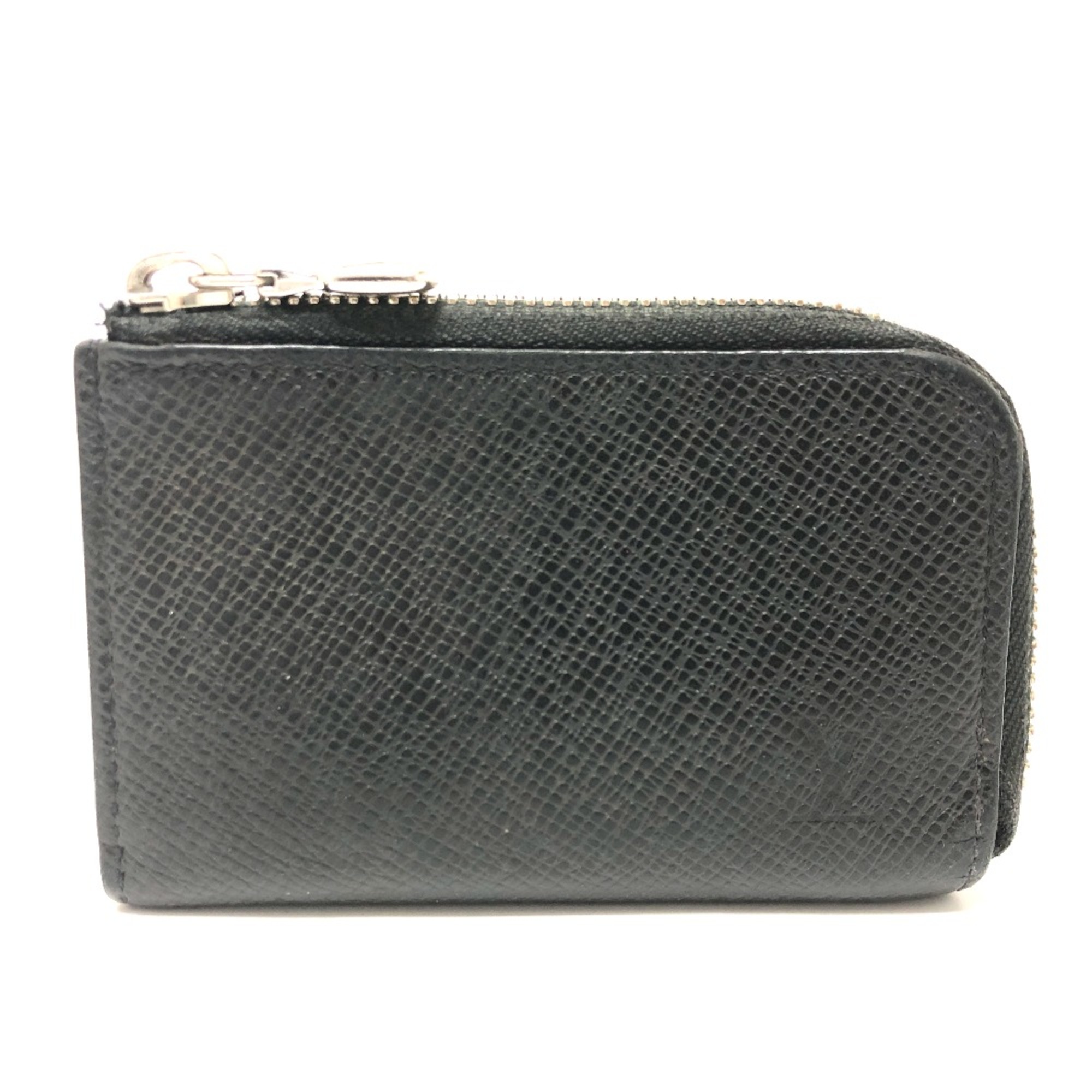 Louis Vuitton M63375 Taiga Coin Compartment coin purse Black SilverHardware