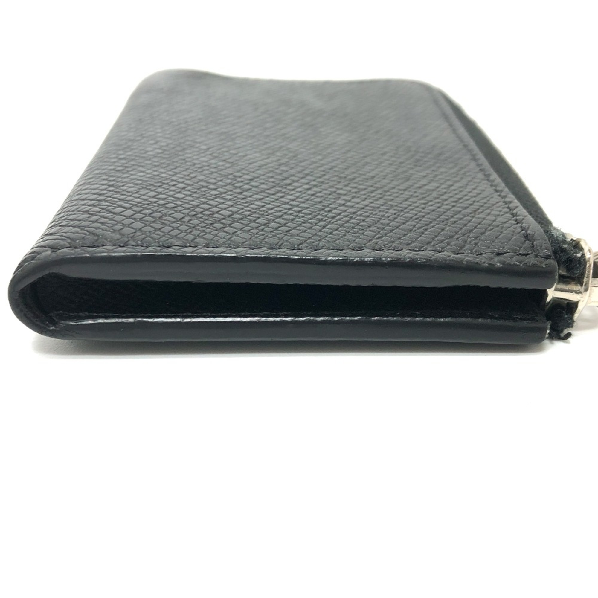 Louis Vuitton M63375 Taiga Coin Compartment coin purse Black SilverHardware