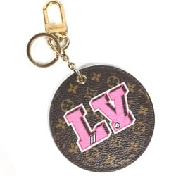 Louis Vuitton M63761 Monogram round heart Bag Charm Key Holder Brown pink