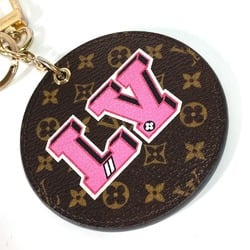 Louis Vuitton M63761 Monogram round heart Bag Charm Key Holder Brown pink