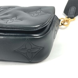 Louis Vuitton M81398 Monogram bubblegram Long Wallet Crossbody Clutch Bag 2WAY Bag Shoulder Bag Black