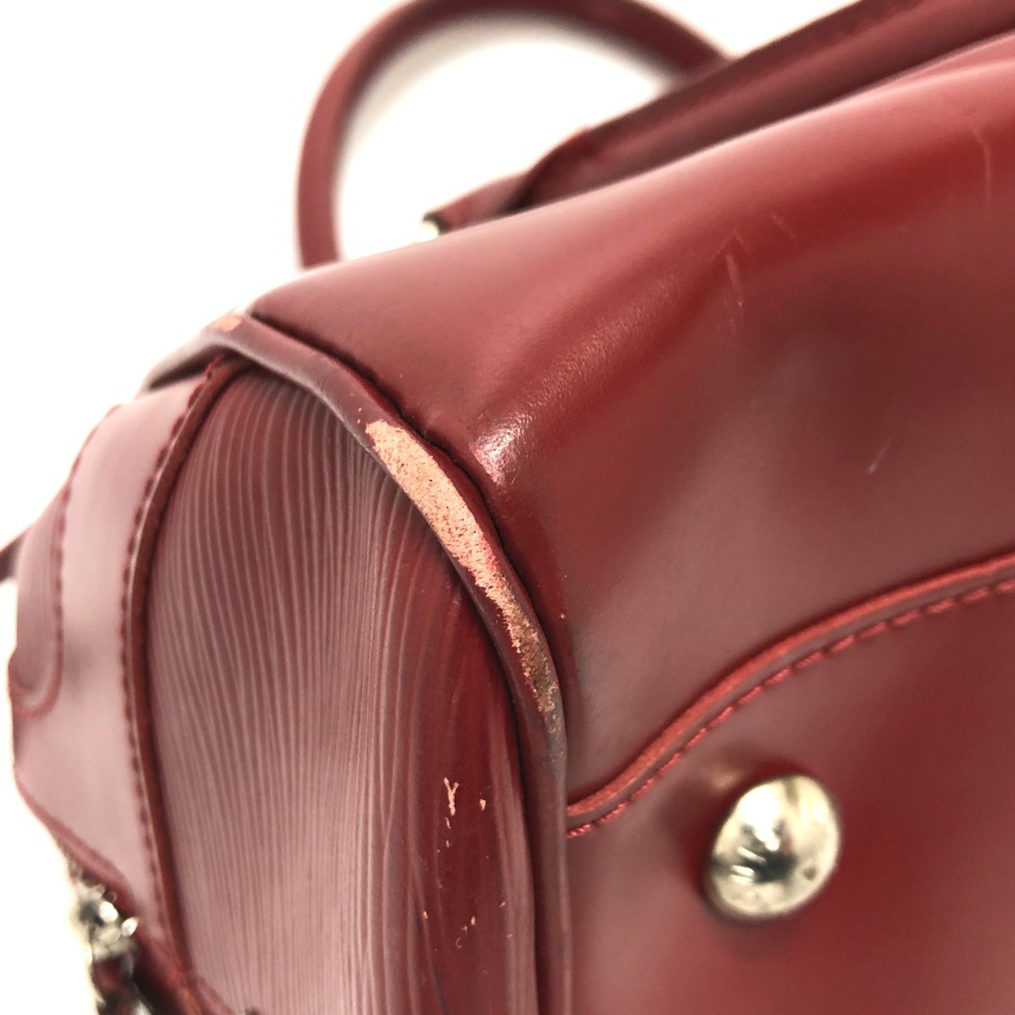 Louis Vuitton M5931M Epi Bag Mini Duffle Bag Shoulder Hand Bag Red SilverHardware