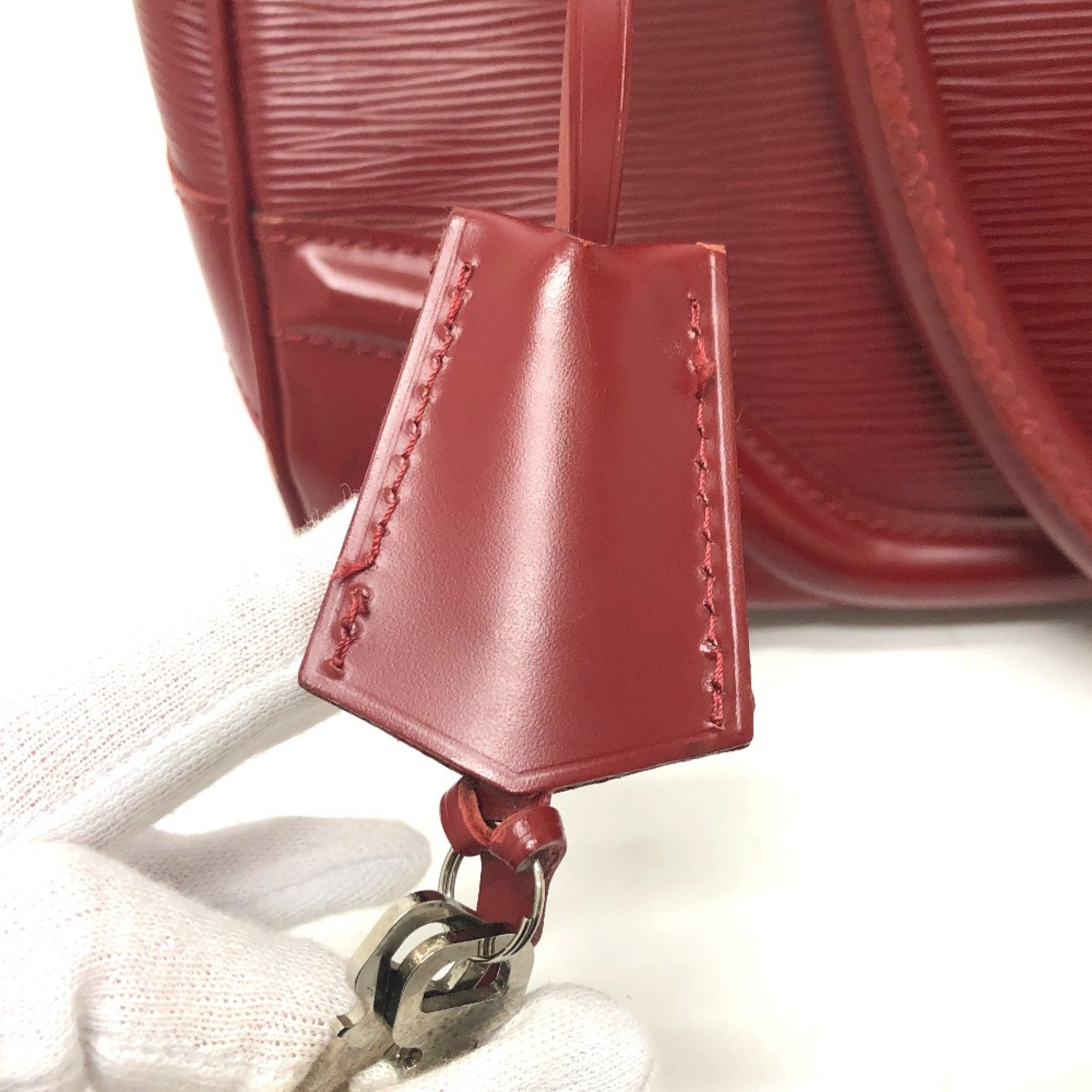 Louis Vuitton M5931M Epi Bag Mini Duffle Bag Shoulder Hand Bag Red SilverHardware