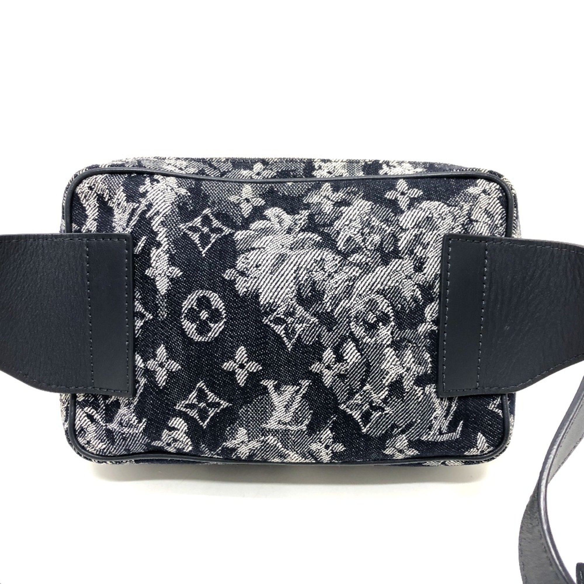 Louis Vuitton M57281 Monogram tapestry One Shoulder Bag body bag Navy SilverHardware