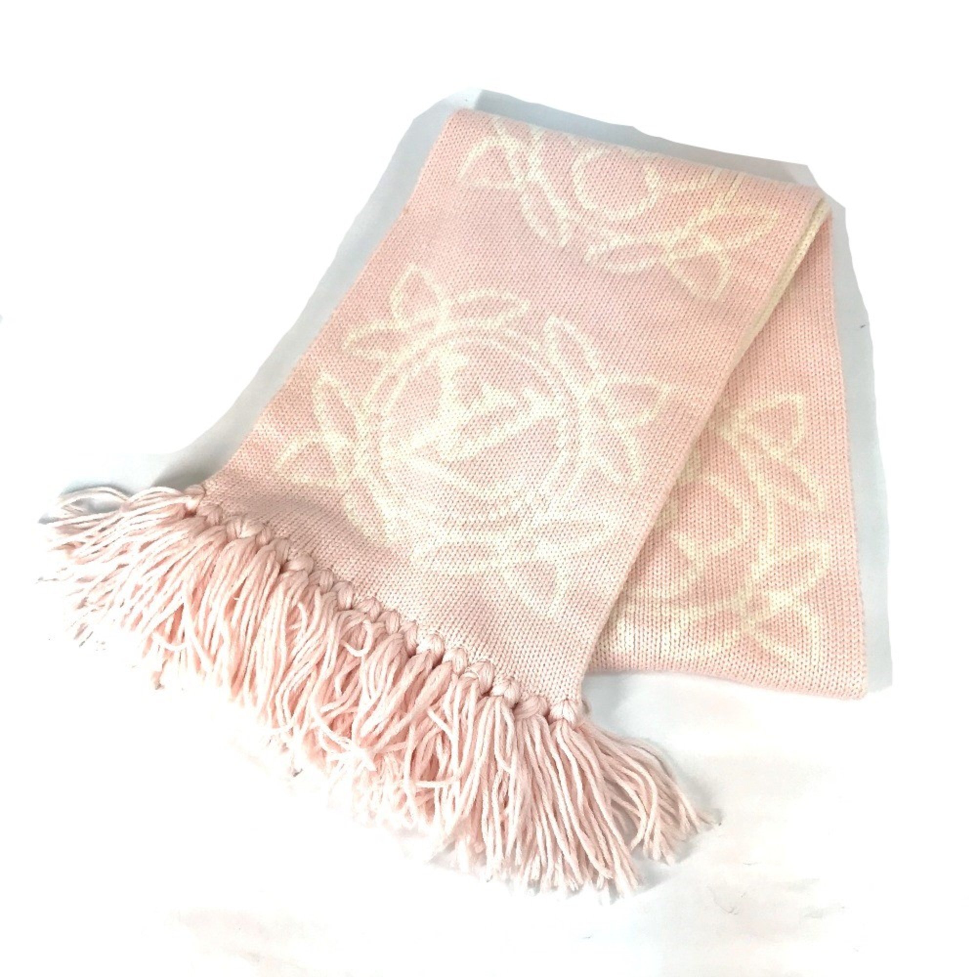 Louis Vuitton M70819 fringe Scarf pink White