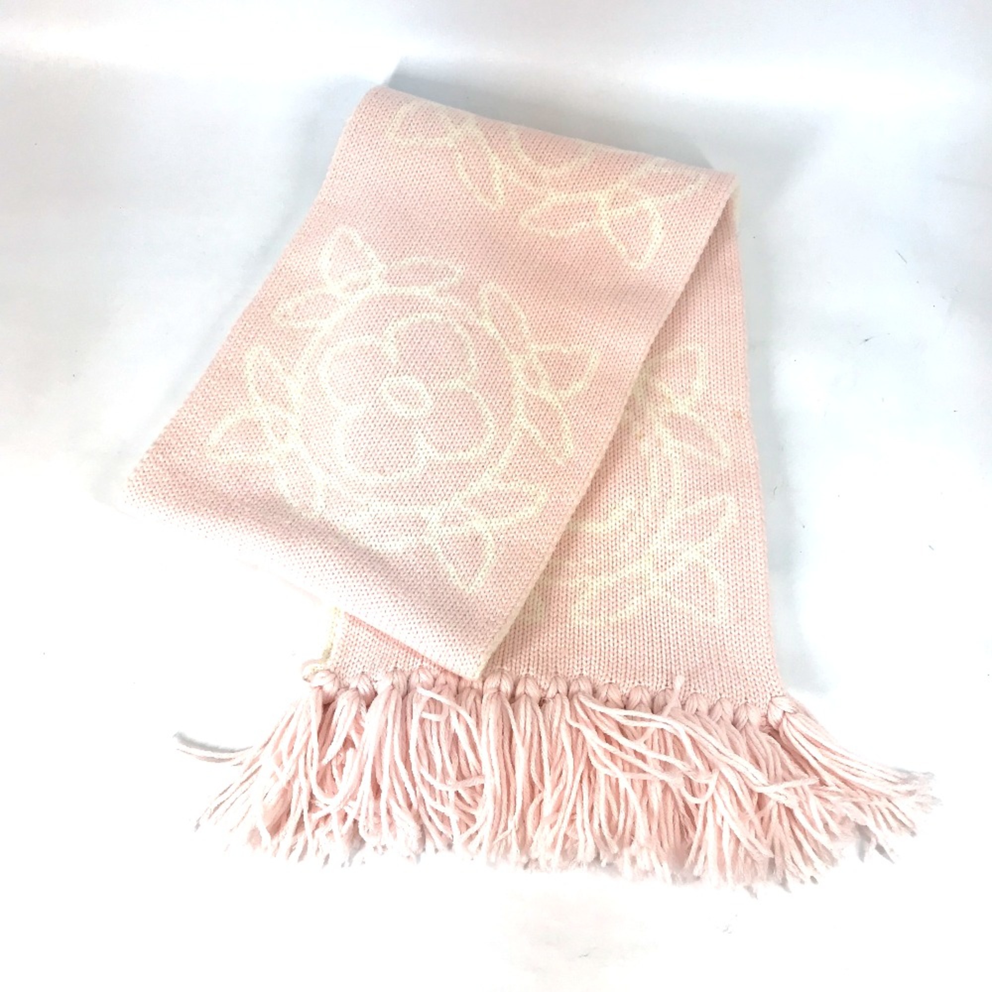 Louis Vuitton M70819 fringe Scarf pink White