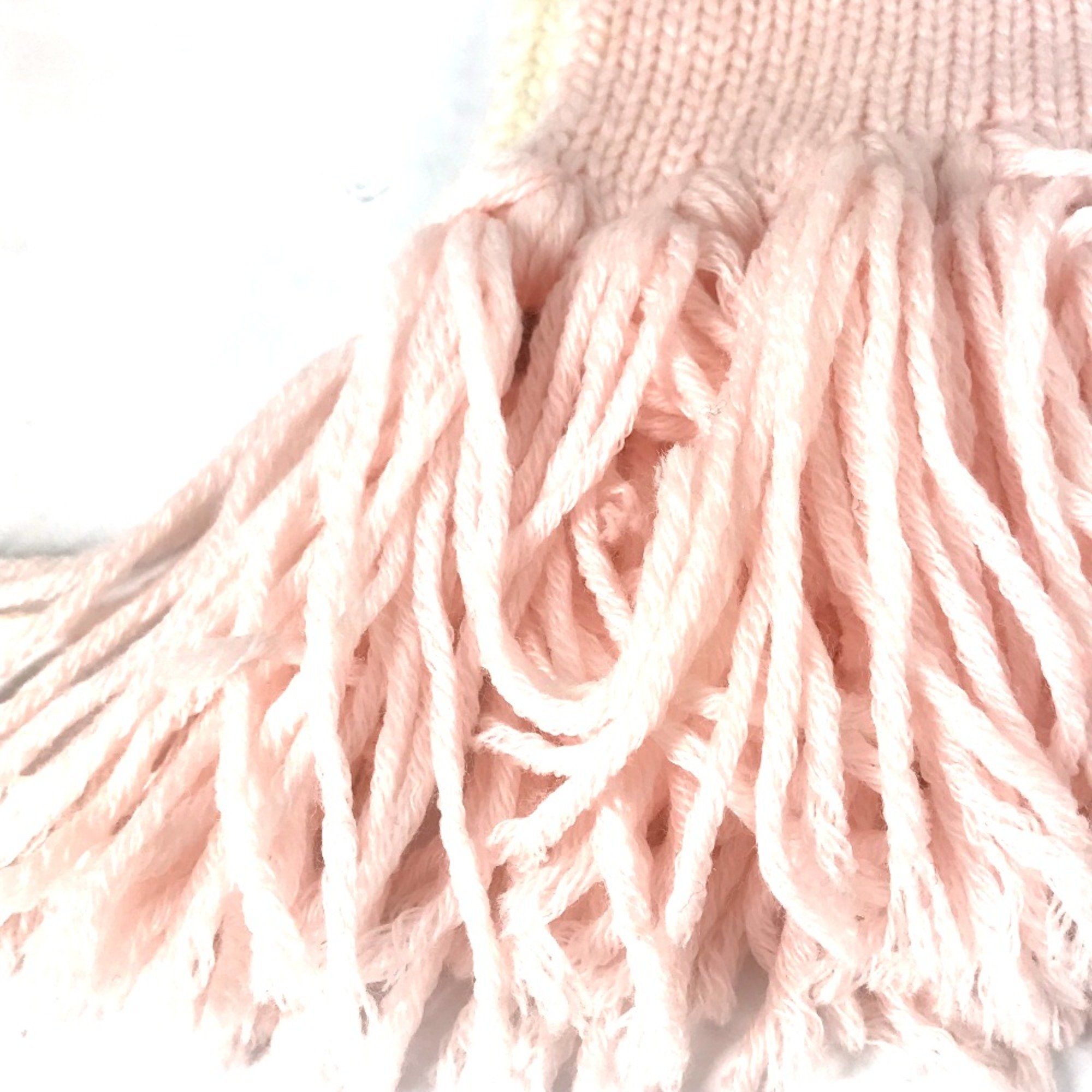 Louis Vuitton M70819 fringe Scarf pink White