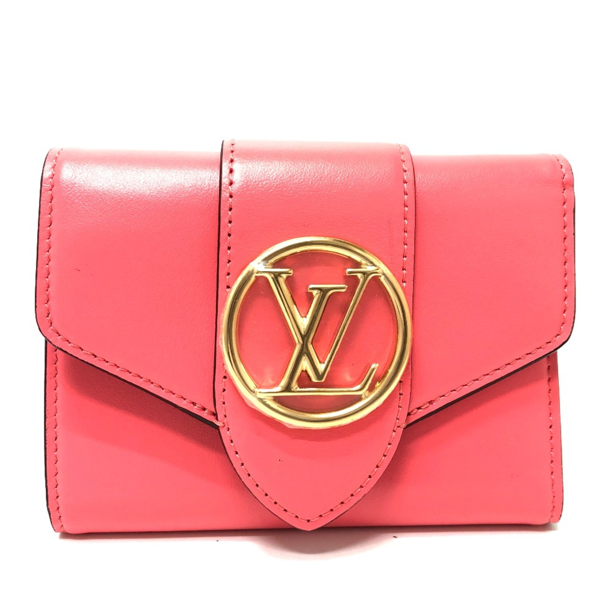 Louis Vuitton M69177 LV circle Wallet Trifold wallet Dahlia pink Blue /Gold Hardware