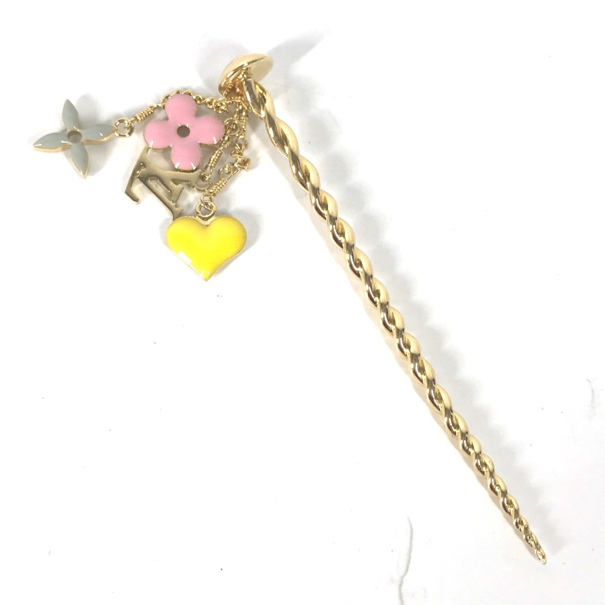 Louis Vuitton M65847 hair accessory hairpin hairpin hairpin Gold pink