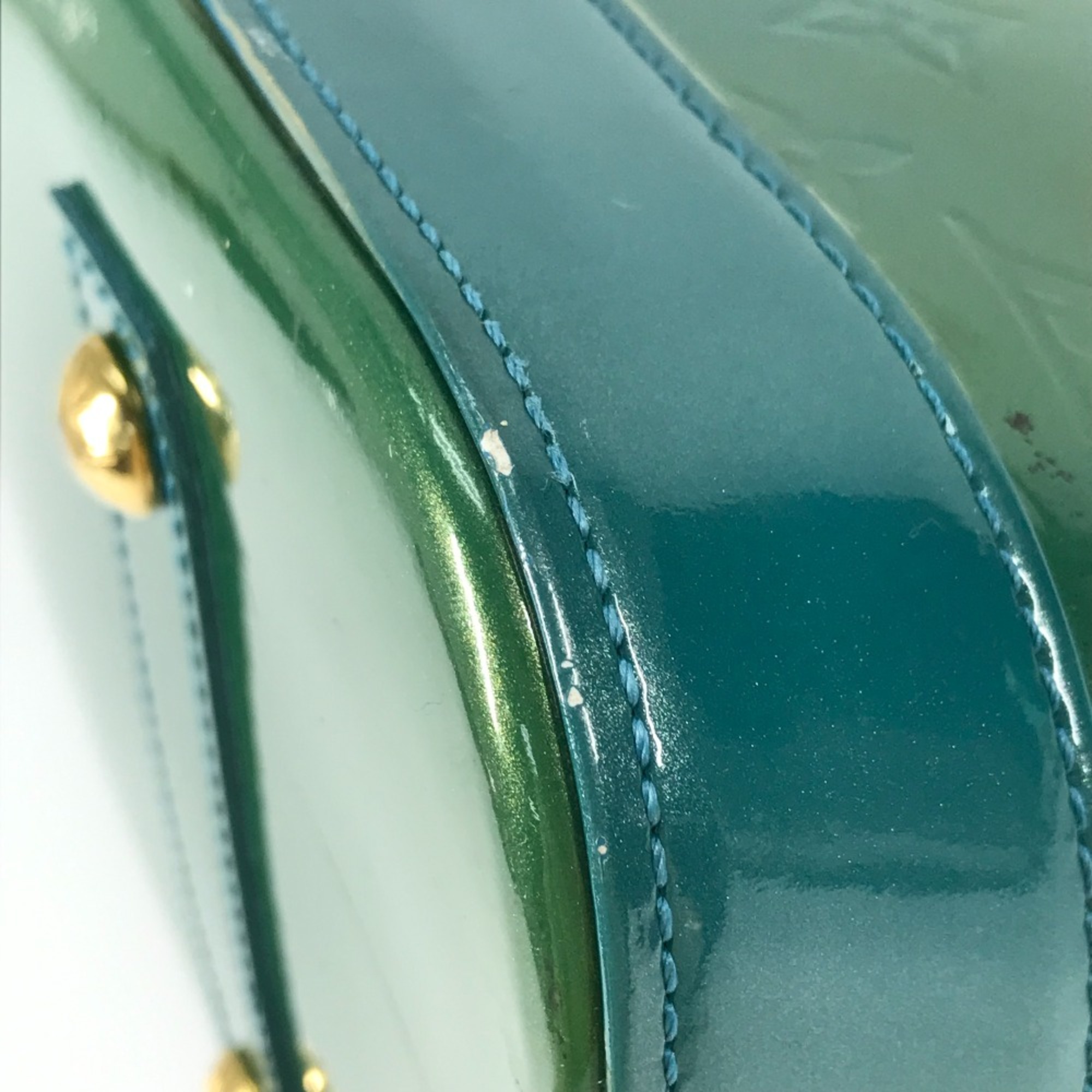 Louis Vuitton M93628 MonogramVernis Tote Bag Bag Glitter Hand Bag Blue galatic Green