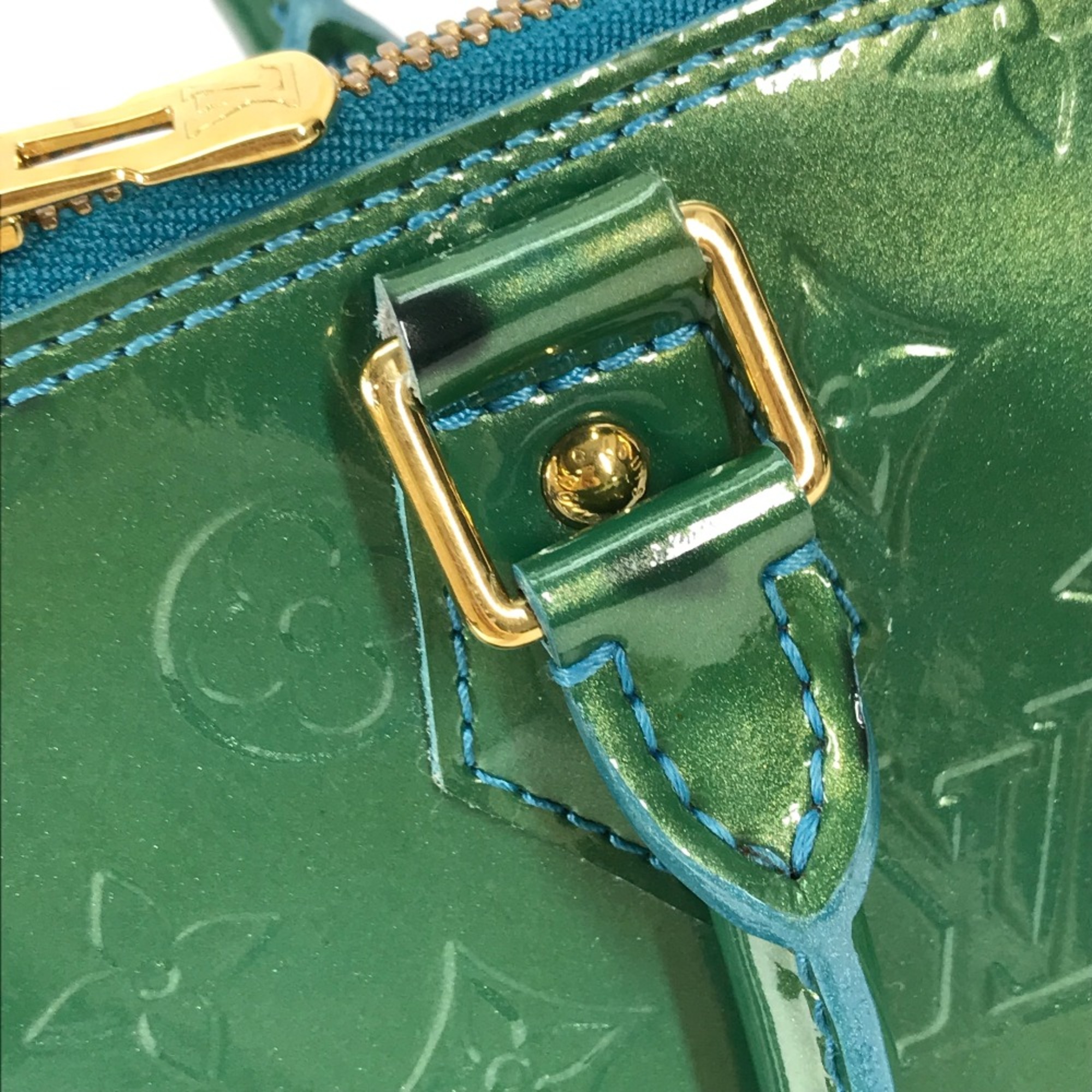 Louis Vuitton M93628 MonogramVernis Tote Bag Bag Glitter Hand Bag Blue galatic Green