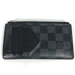 Louis Vuitton N64038 Damier Graphite Fragment Case Wallet Coin Compartment coin purse Black