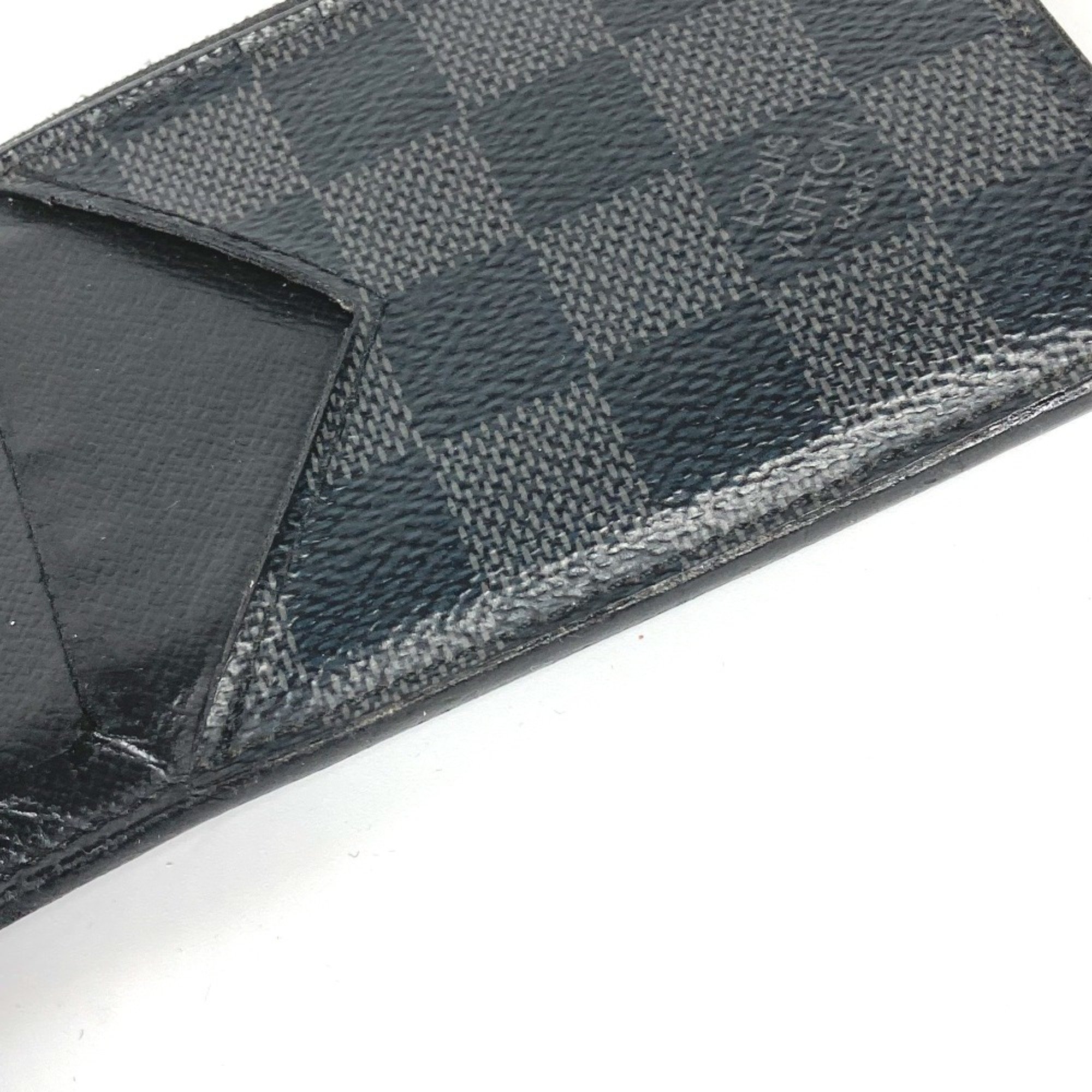 Louis Vuitton N64038 Damier Graphite Fragment Case Wallet Coin Compartment coin purse Black