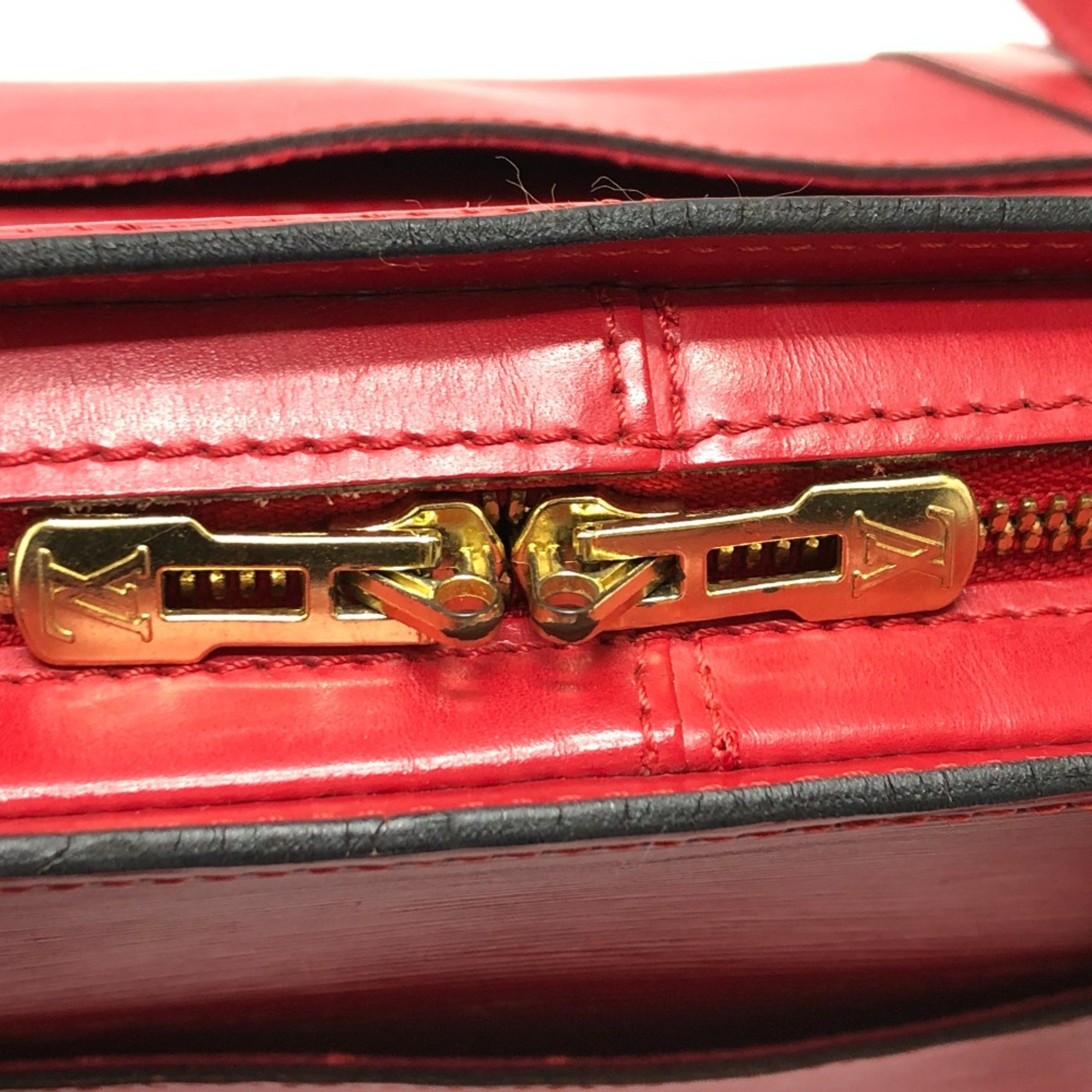 Louis Vuitton M42867 Epi Hand Bag Duffle Bag Red GoldHardware