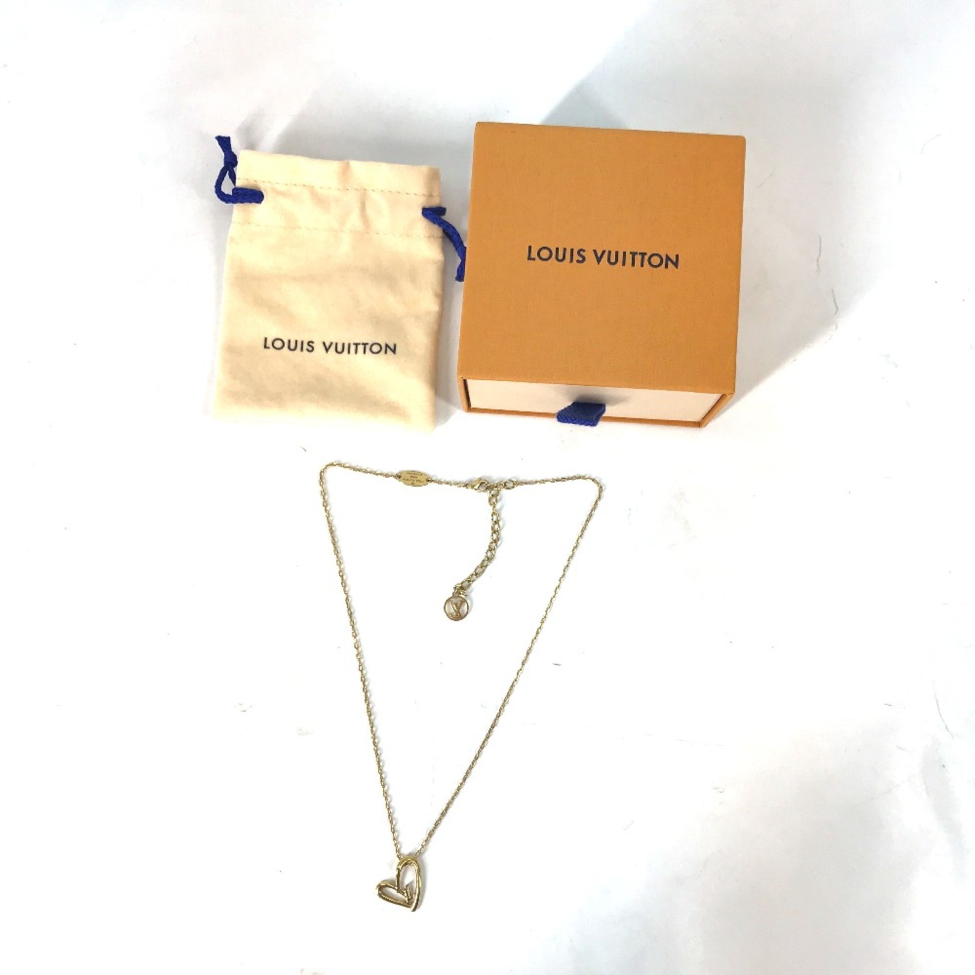 Louis Vuitton M00465 heart Accessories chain Necklace Gold