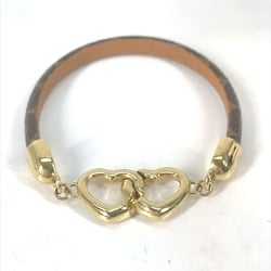 Louis Vuitton M6758F Monogram accessories heart bangle Bracelet Brown