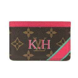 Louis Vuitton M60703 Monogram Business Card Holder Pass Case Card Case Brown pink