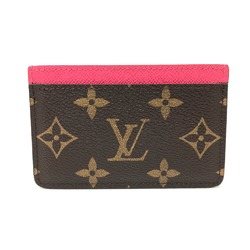 Louis Vuitton M60703 Monogram Business Card Holder Pass Case Card Case Brown pink