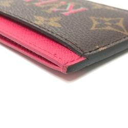 Louis Vuitton M60703 Monogram Business Card Holder Pass Case Card Case Brown pink