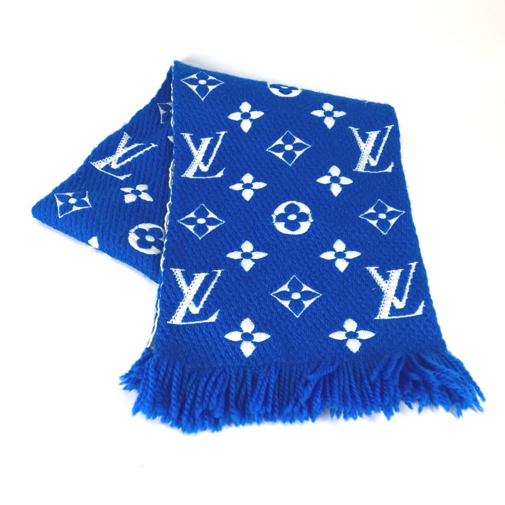 Louis Vuitton M71839 2018AW fringe Scarf blue White