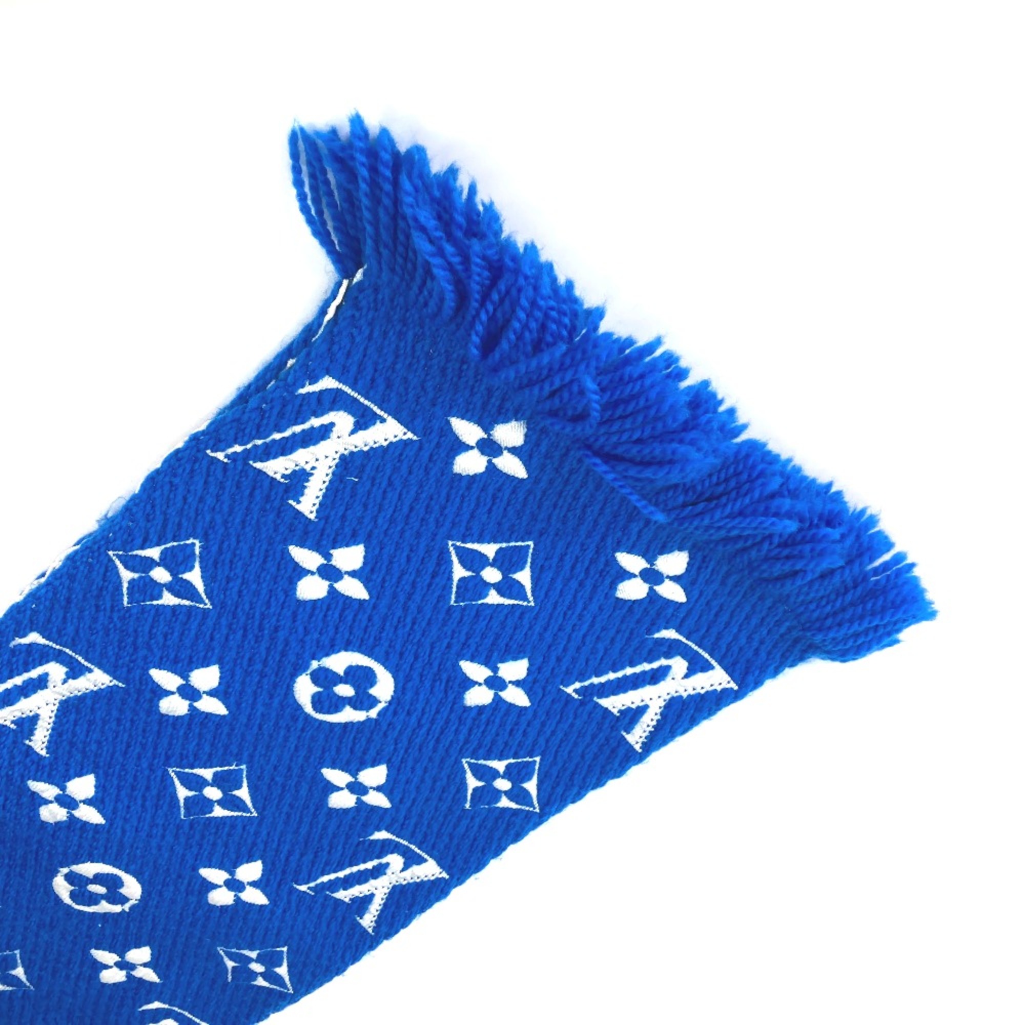 Louis Vuitton M71839 2018AW fringe Scarf blue White