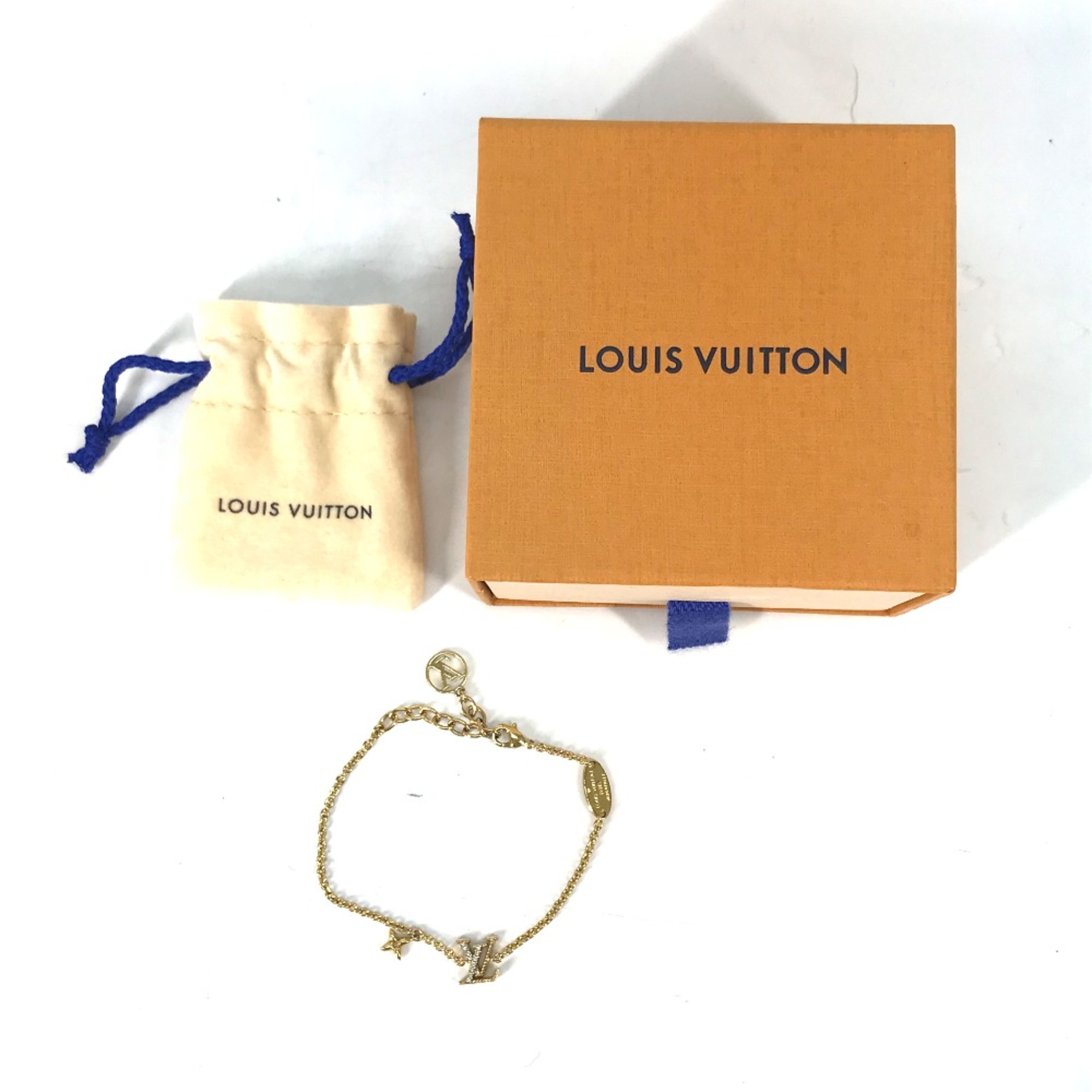 Louis Vuitton M00587 accessories rhinestones Chain Bracelet Gold