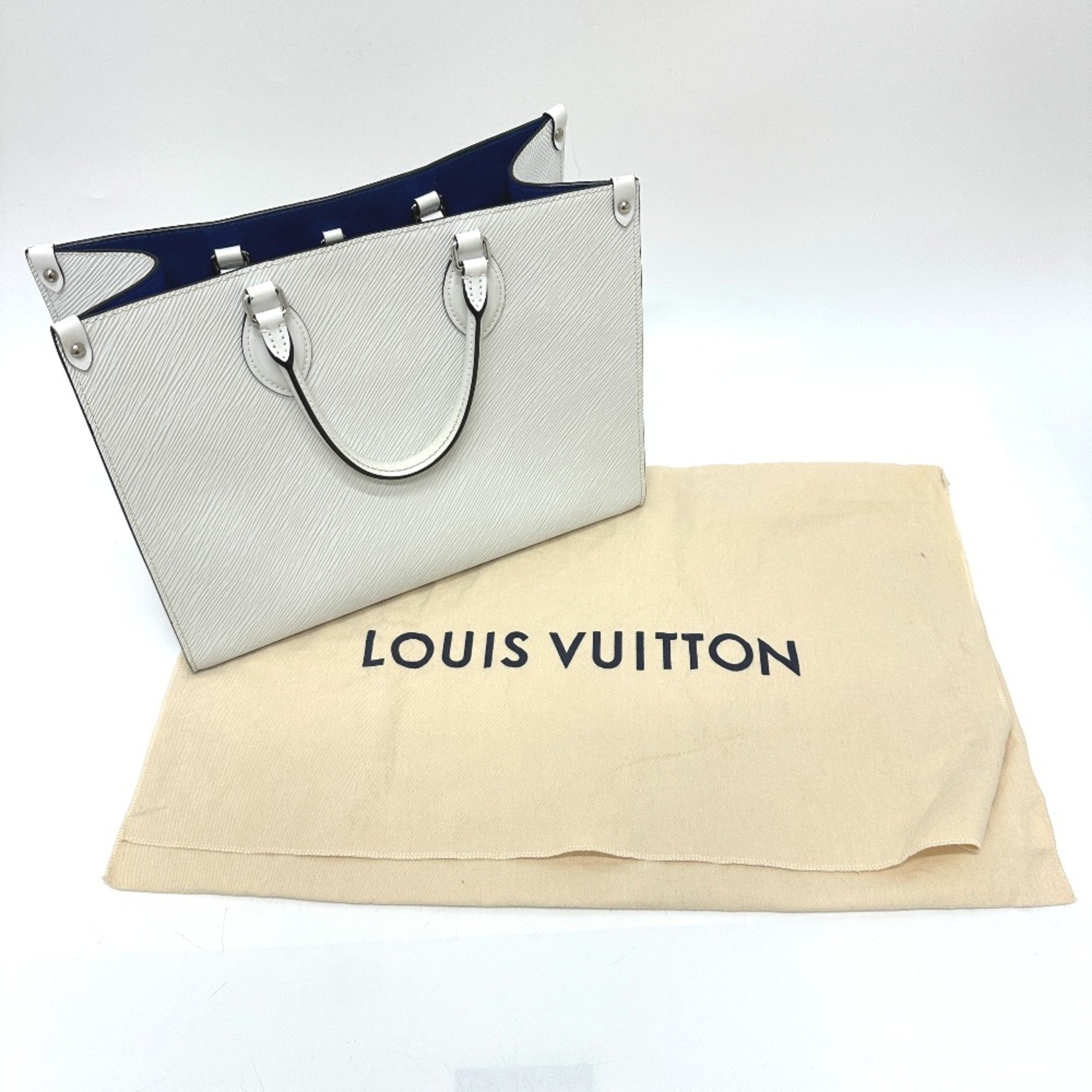 Louis Vuitton M56081 Epi 2WAY Bag Shoulder Bag Tote Bag Hand Bag White blue